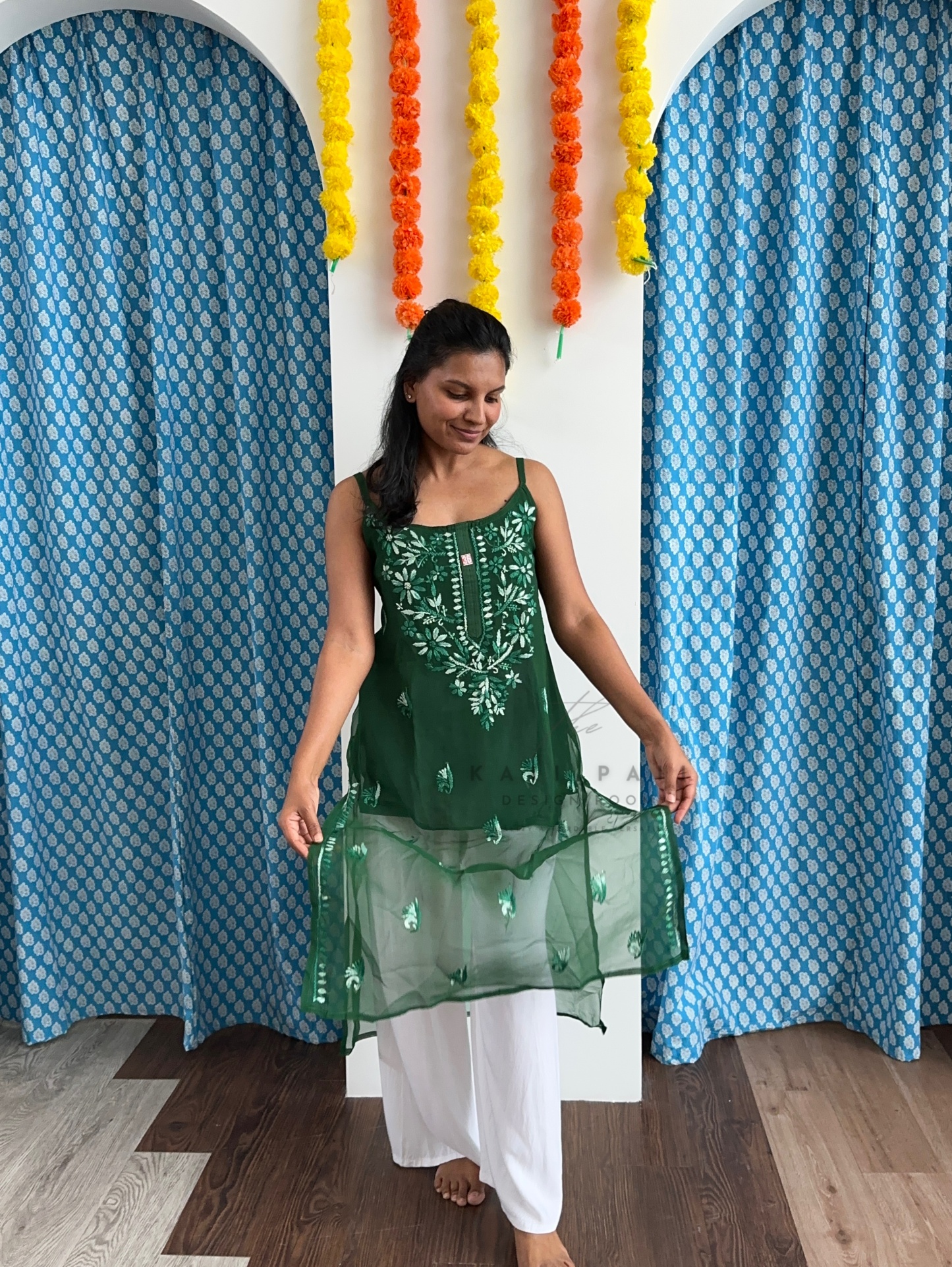 Chikankari Strap Kurti