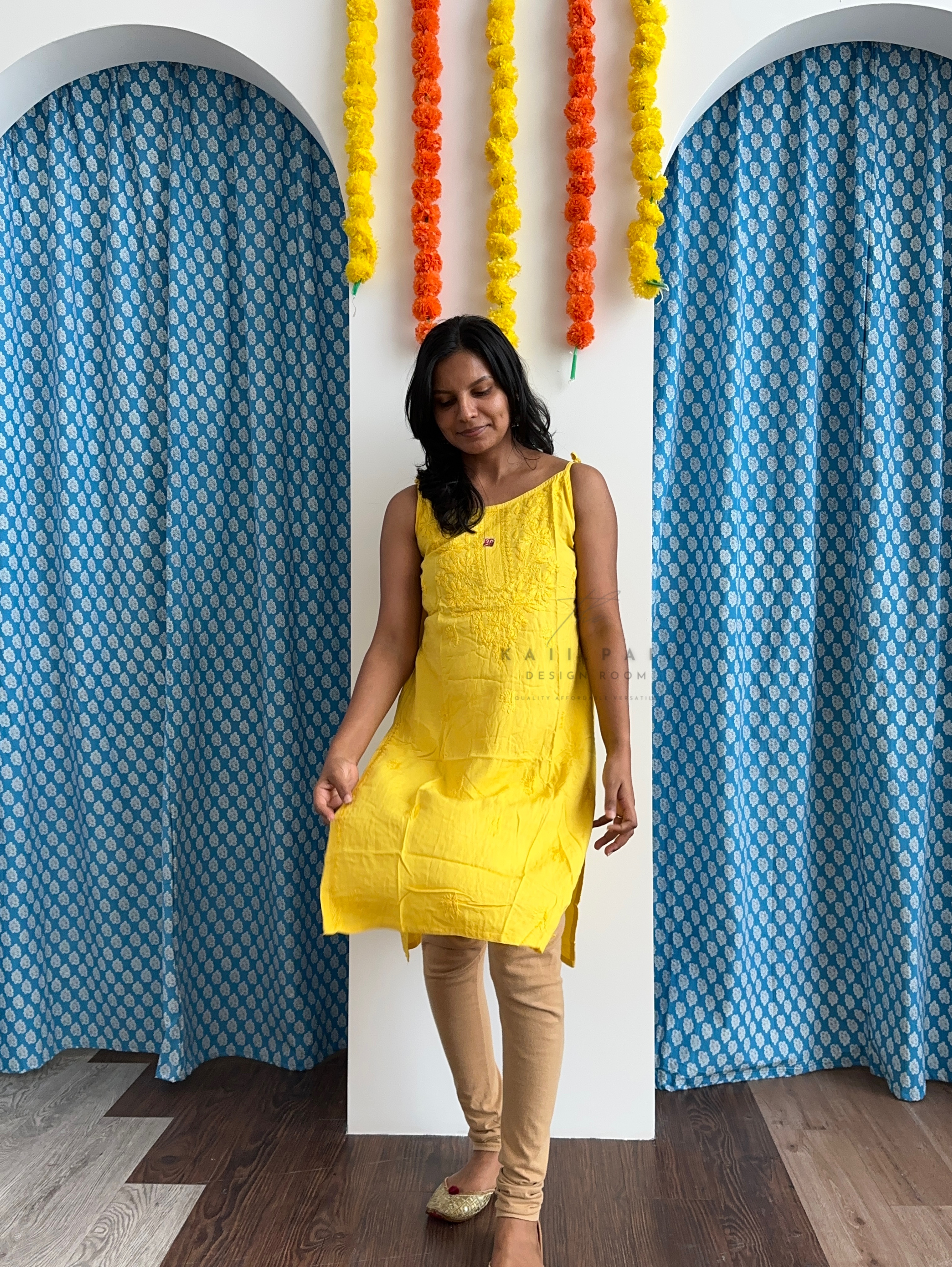 Chikankari Strap Kurti