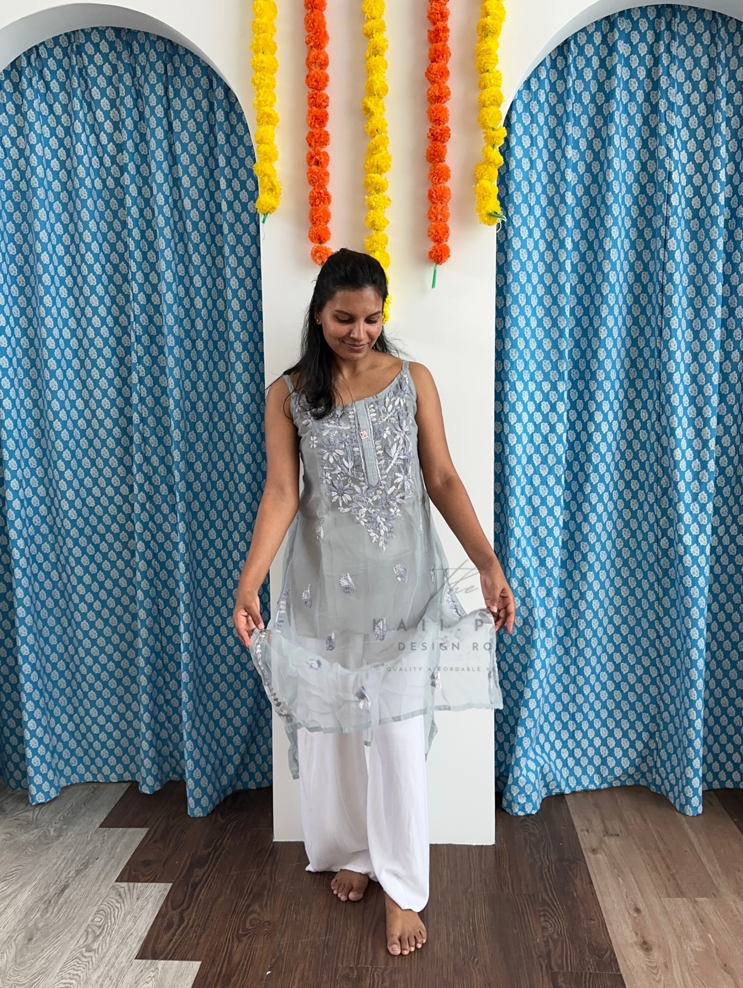 Chikankari Strap Kurti