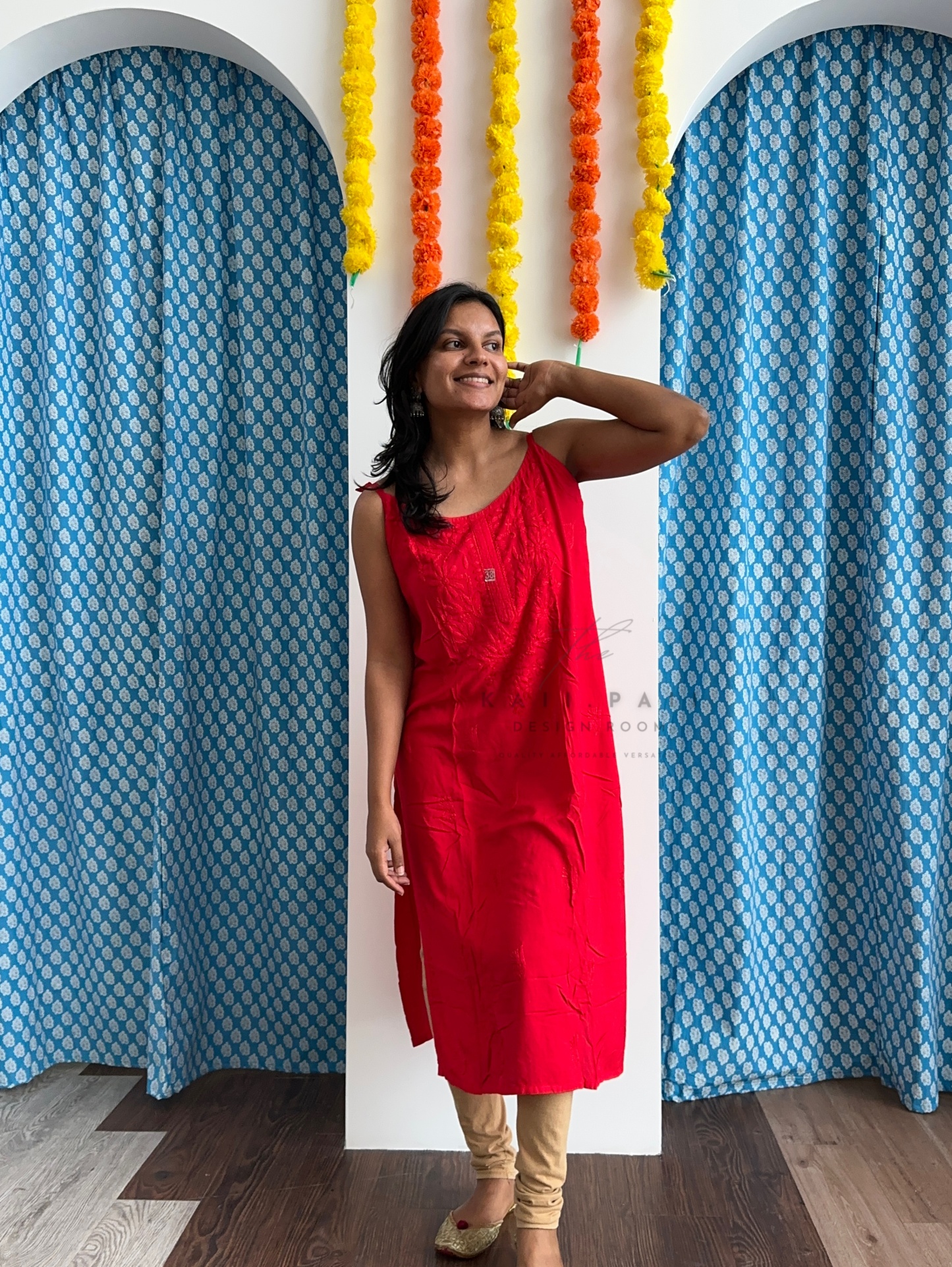 Chikankari Strap Kurti