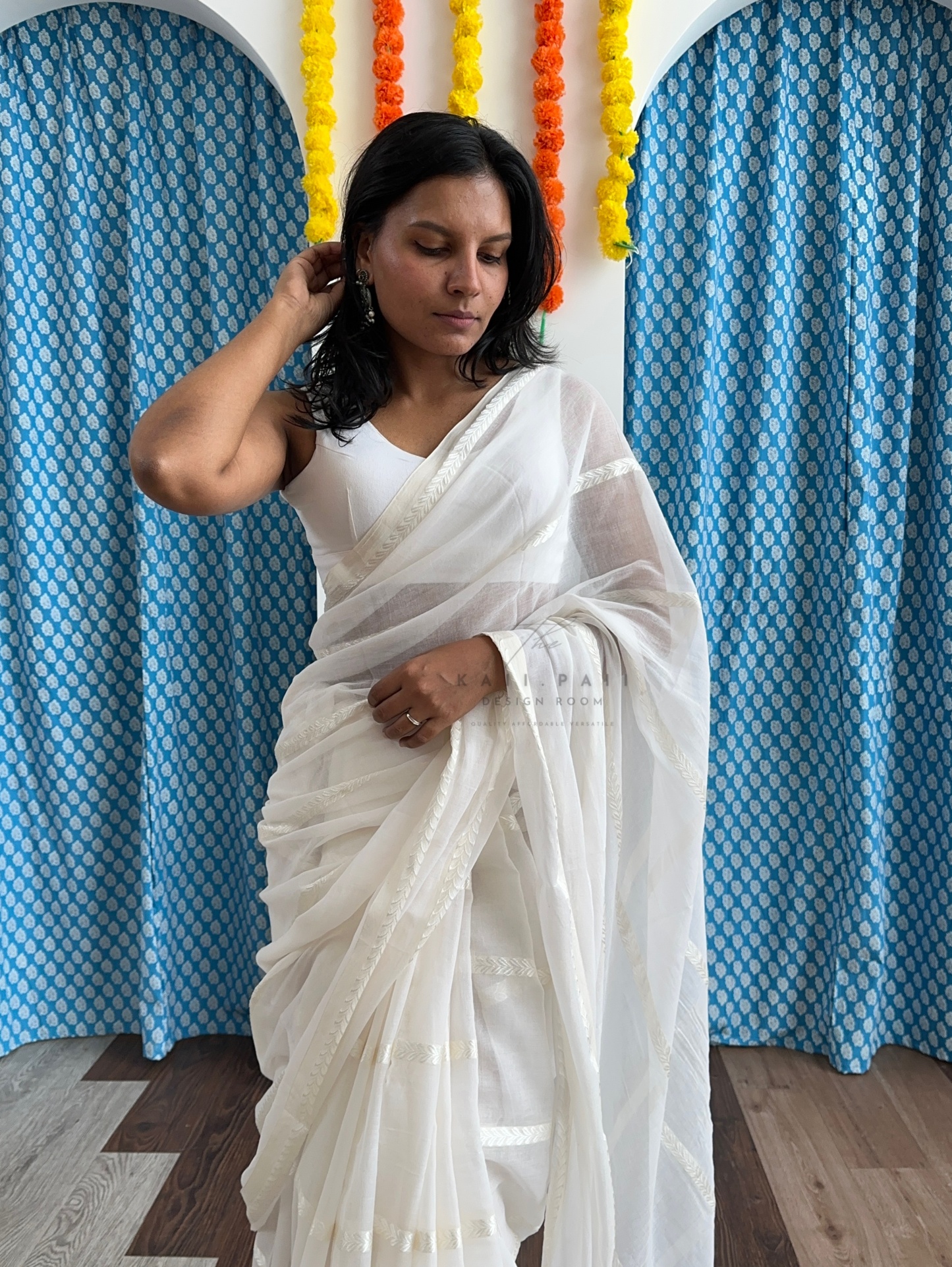 Soft Mul Saree with Threadwork