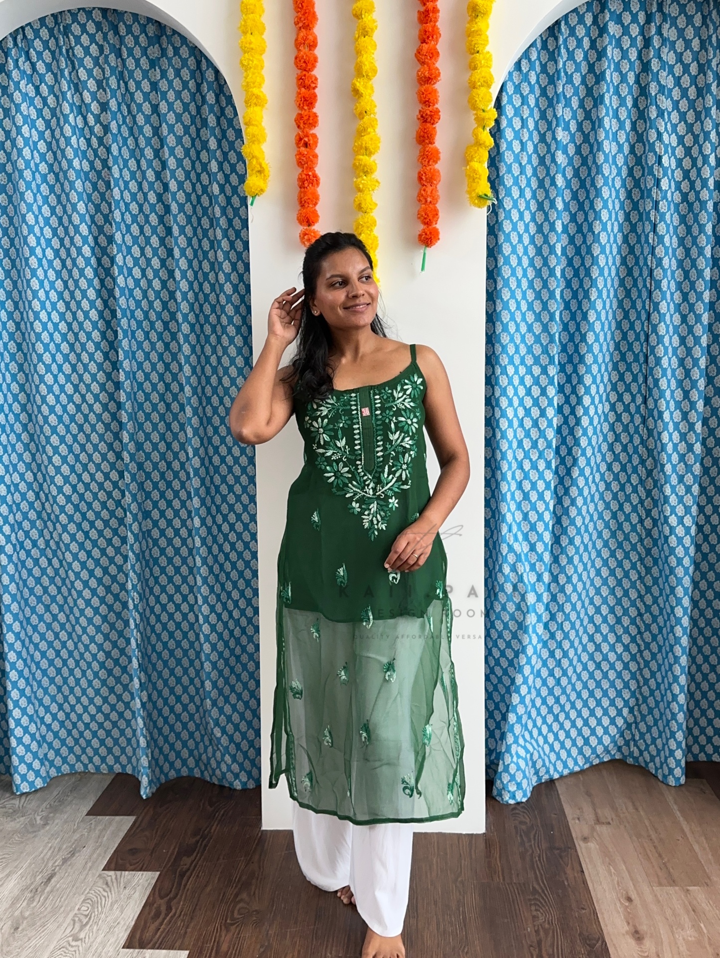 Chikankari Strap Kurti