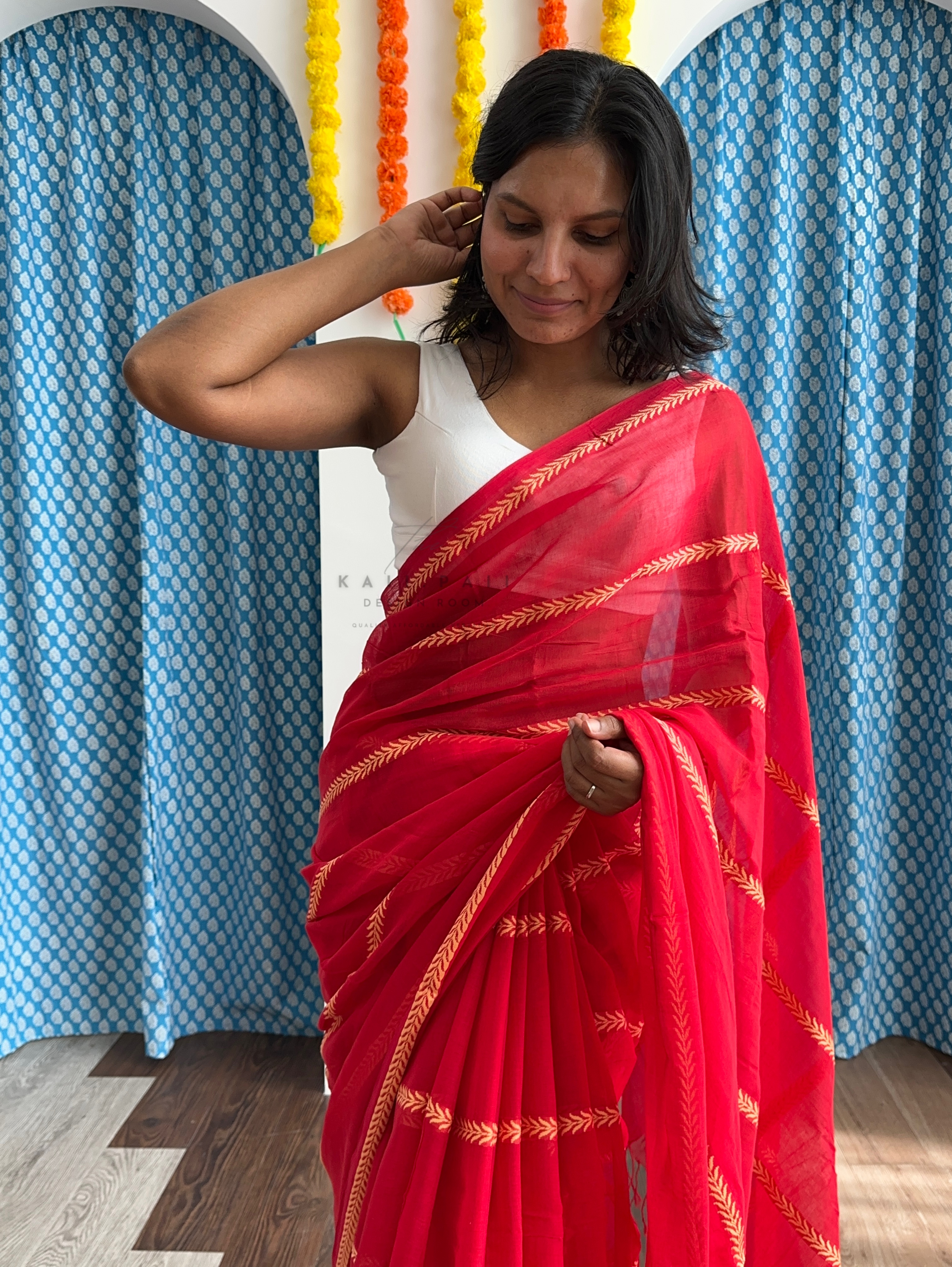 Soft Mul Saree with Threadwork