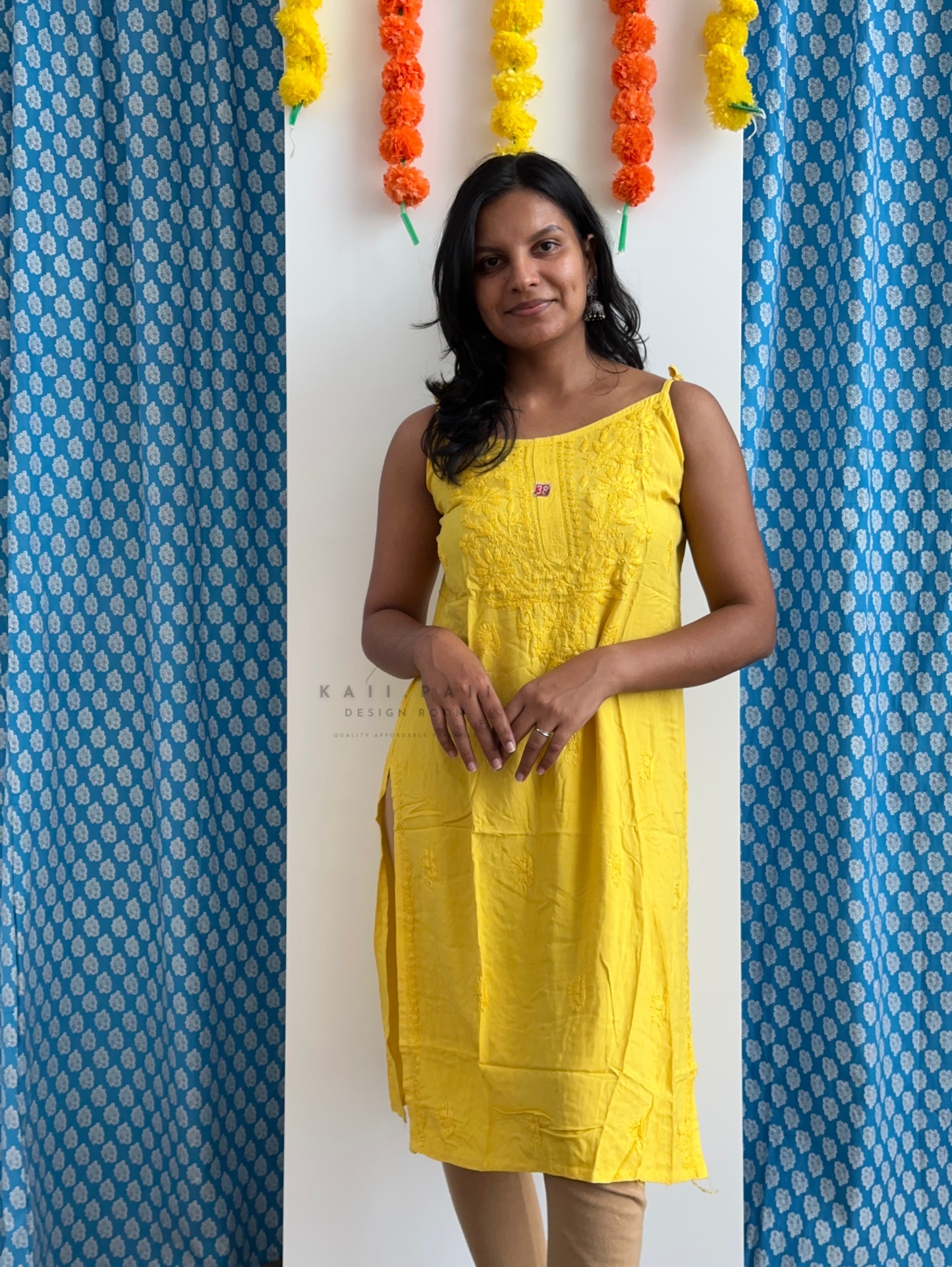 Chikankari Strap Kurti
