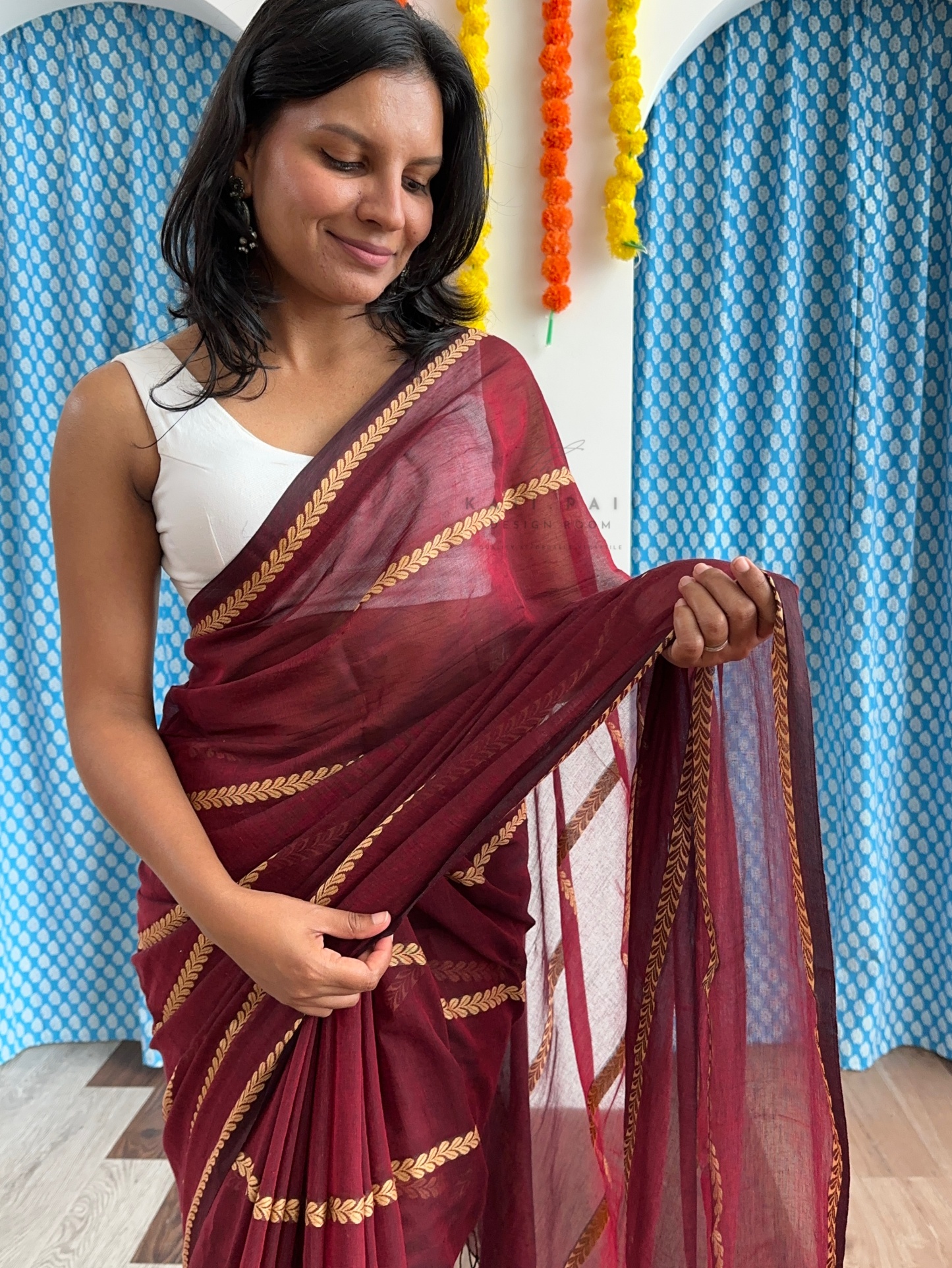 Soft Mul Saree with Threadwork