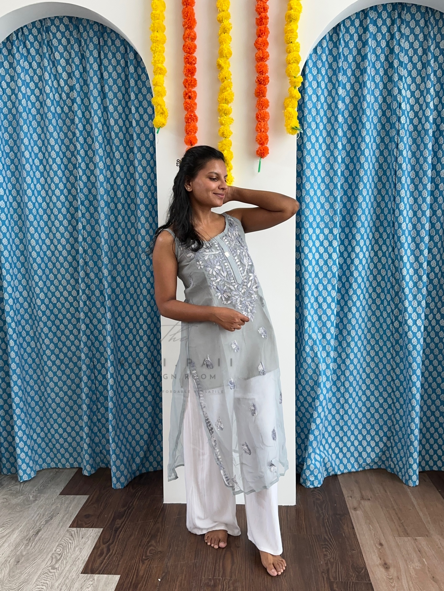 Chikankari Strap Kurti