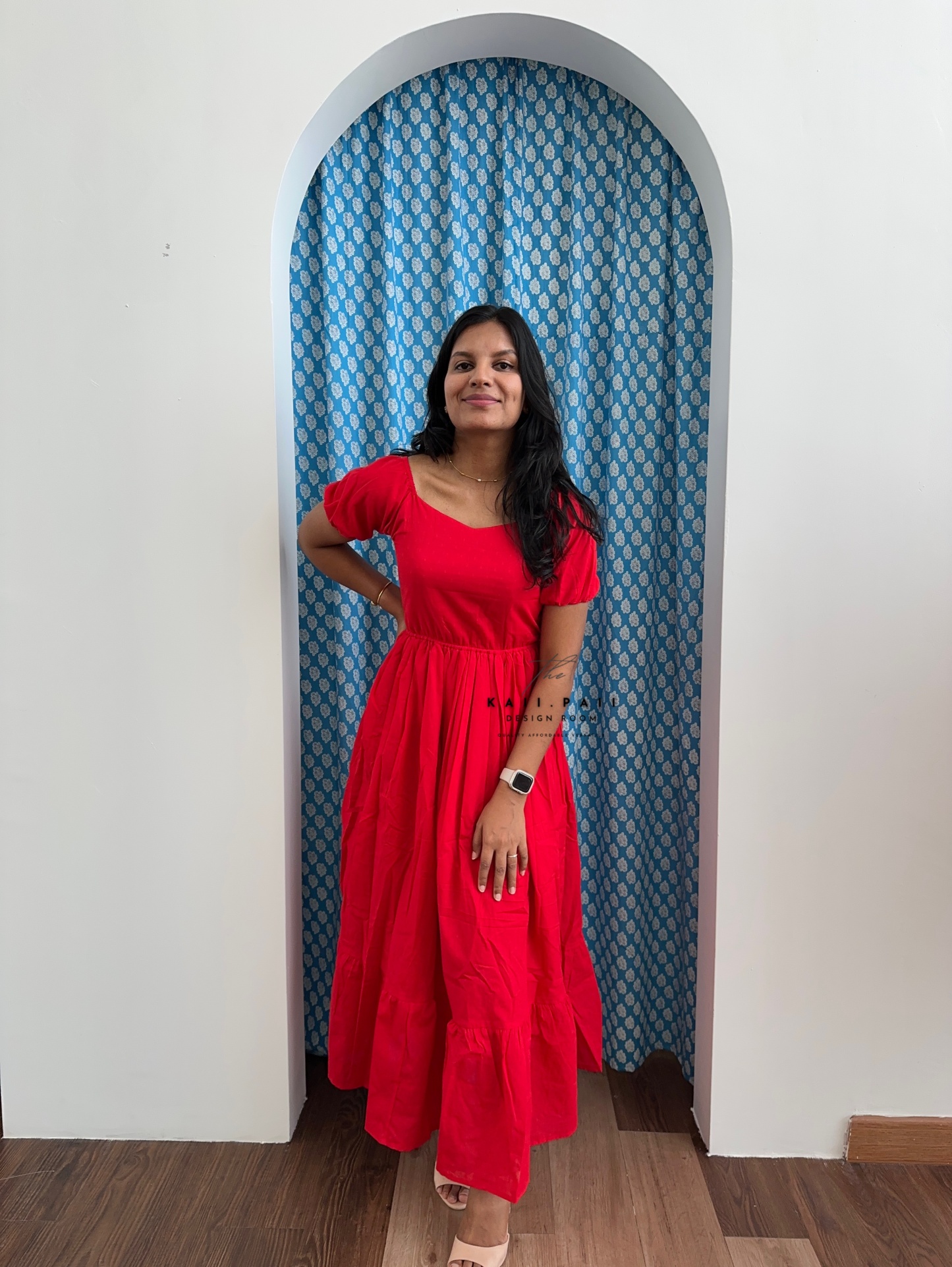Dobby Cotton Frill Dress