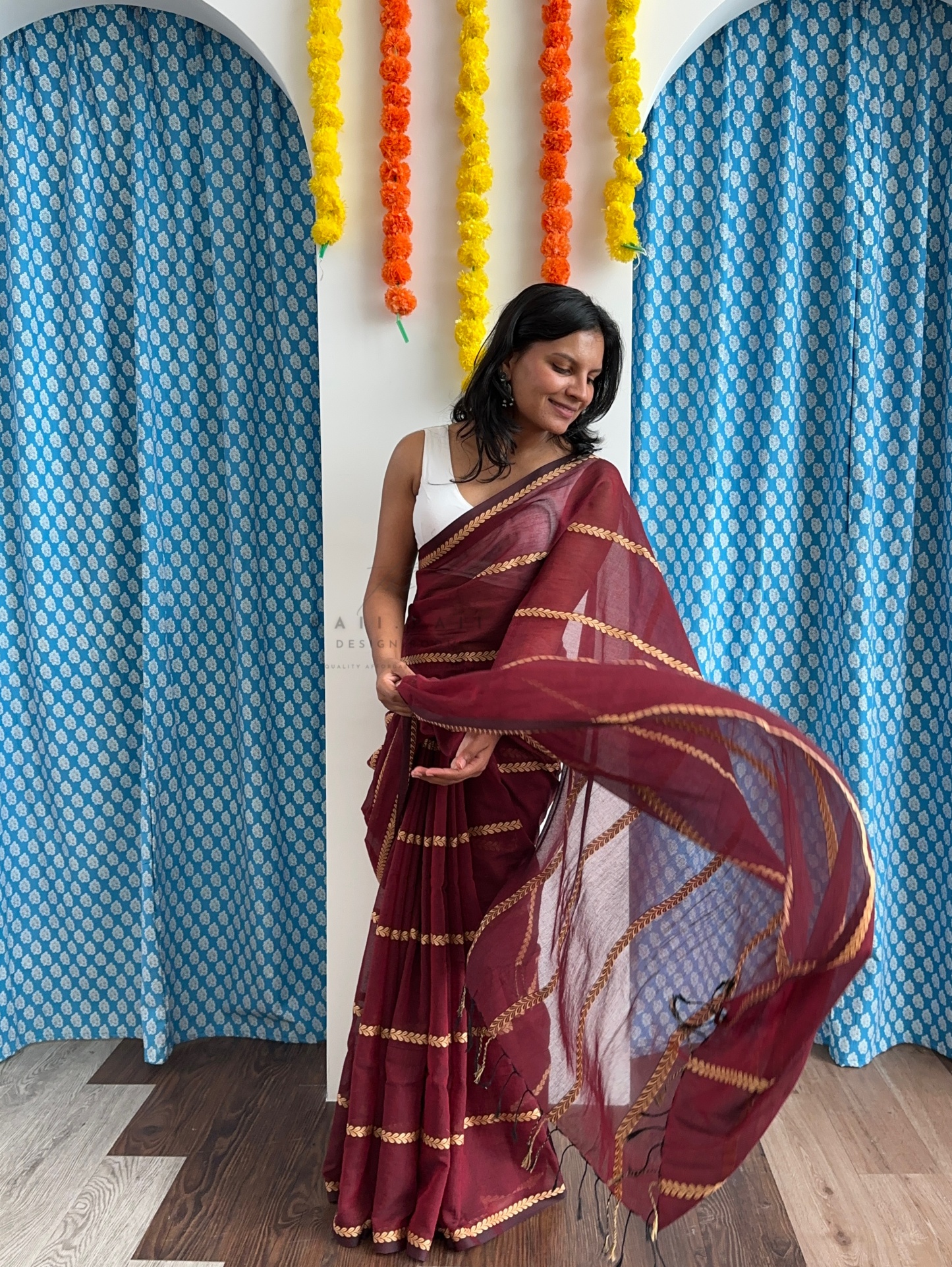 Soft Mul Saree with Threadwork