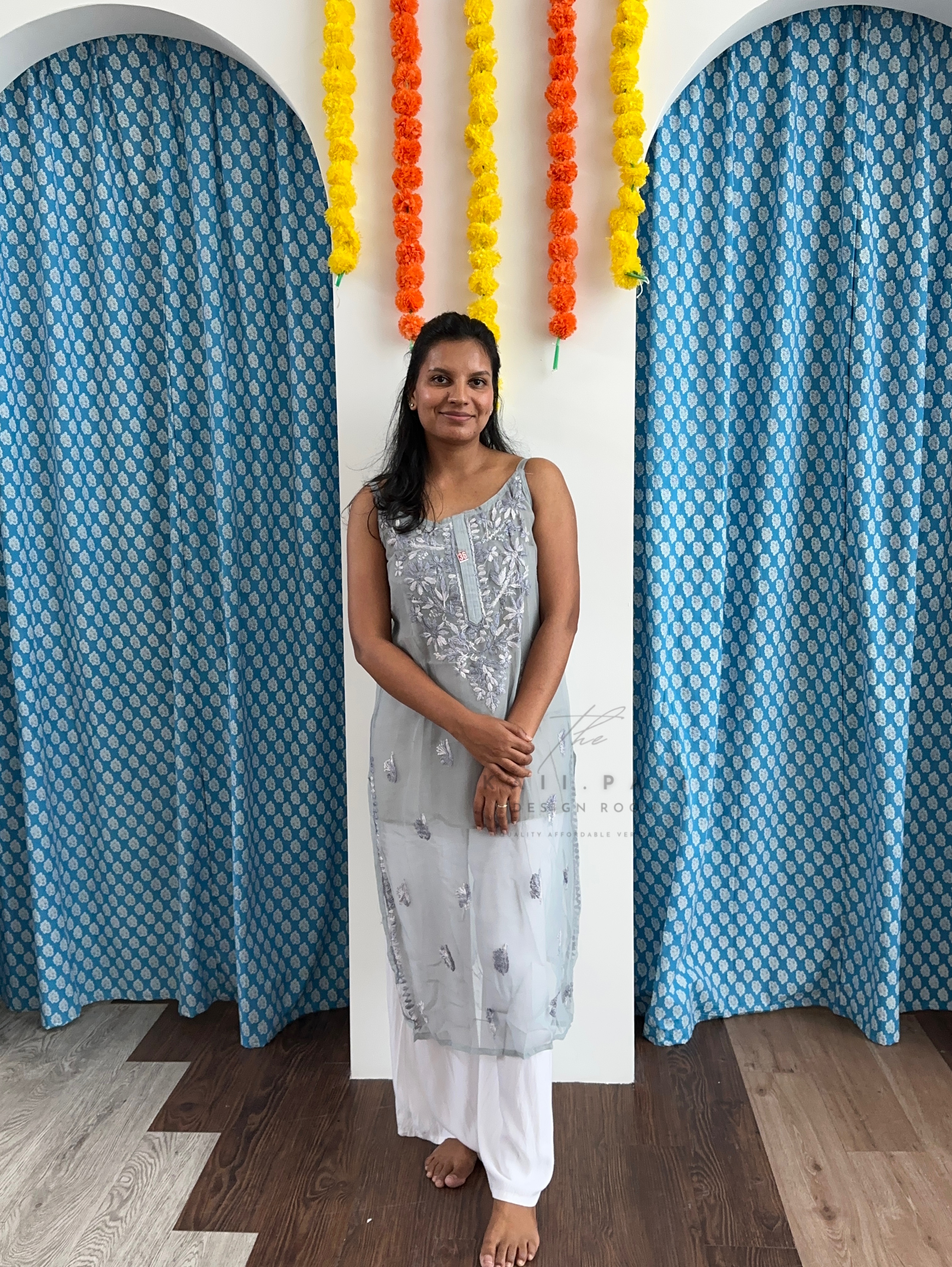 Chikankari Strap Kurti