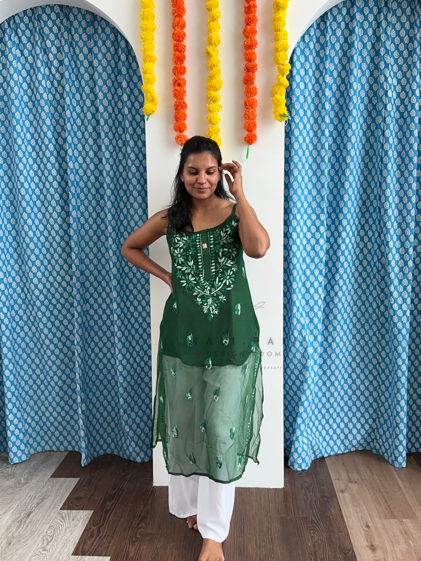 Chikankari Strap Kurti