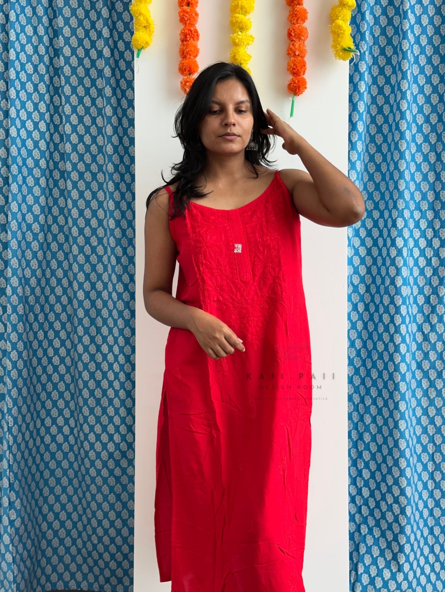 Chikankari Strap Kurti