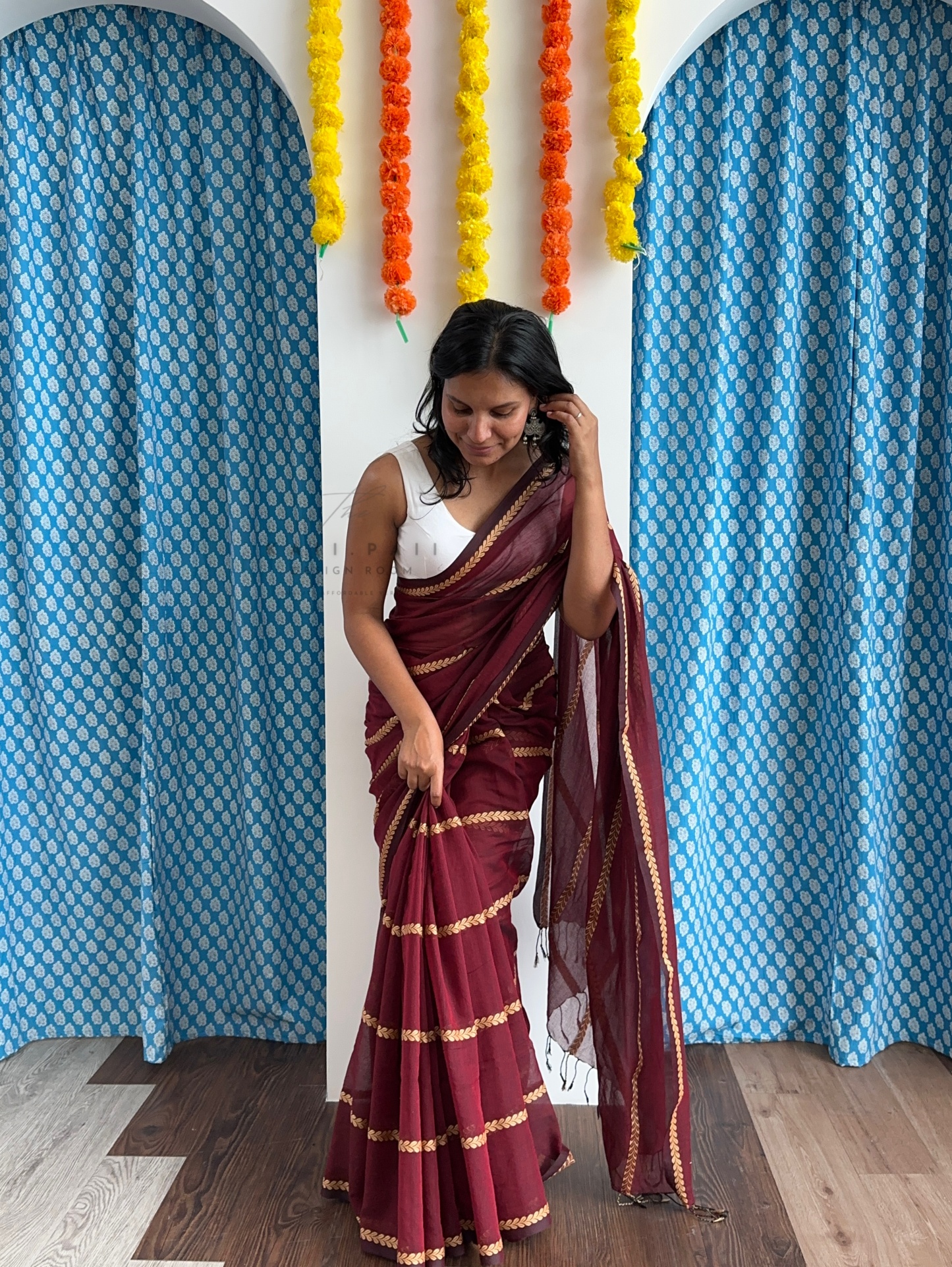 Soft Mul Saree with Threadwork