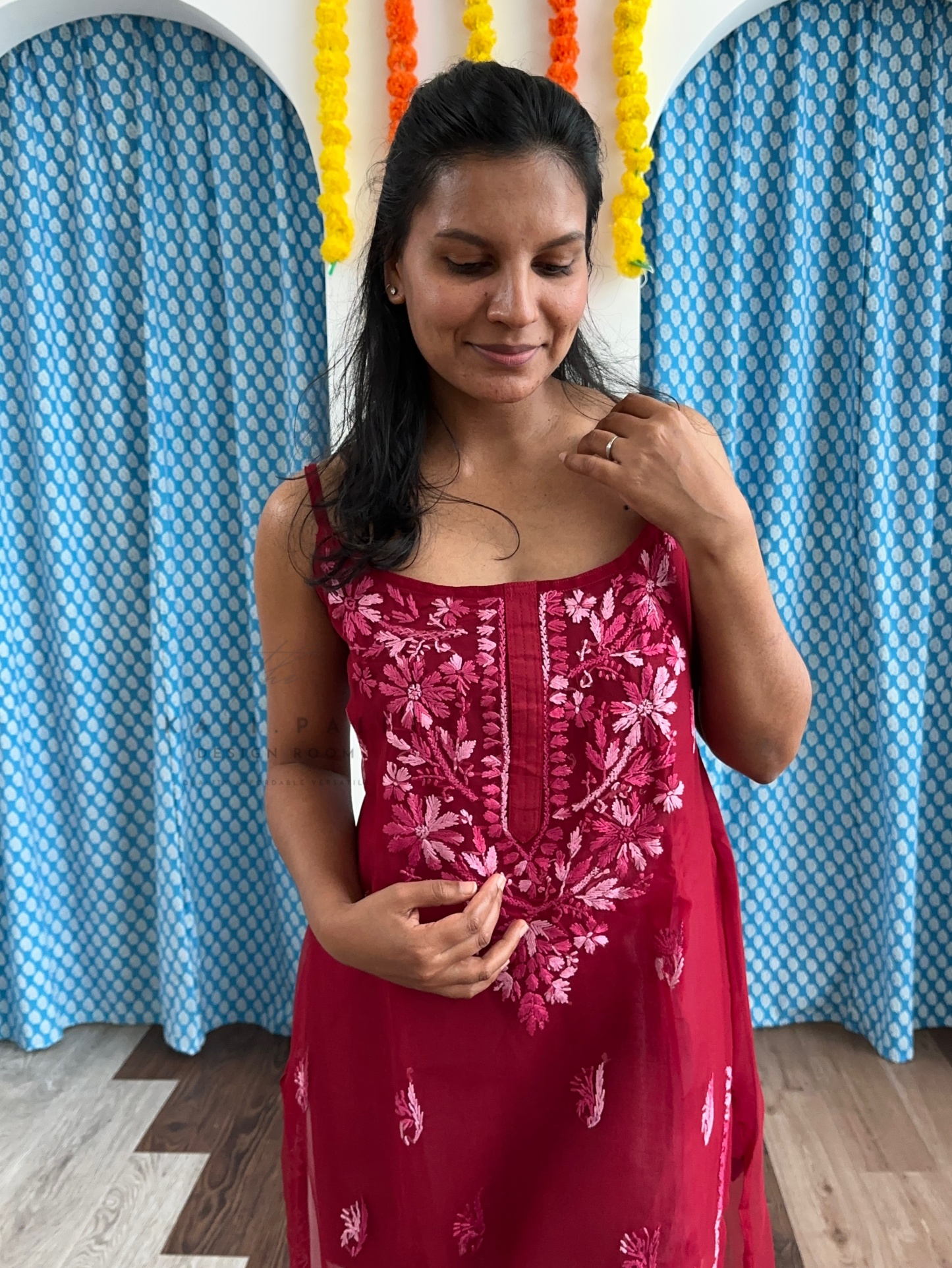 Chikankari Strap Kurti
