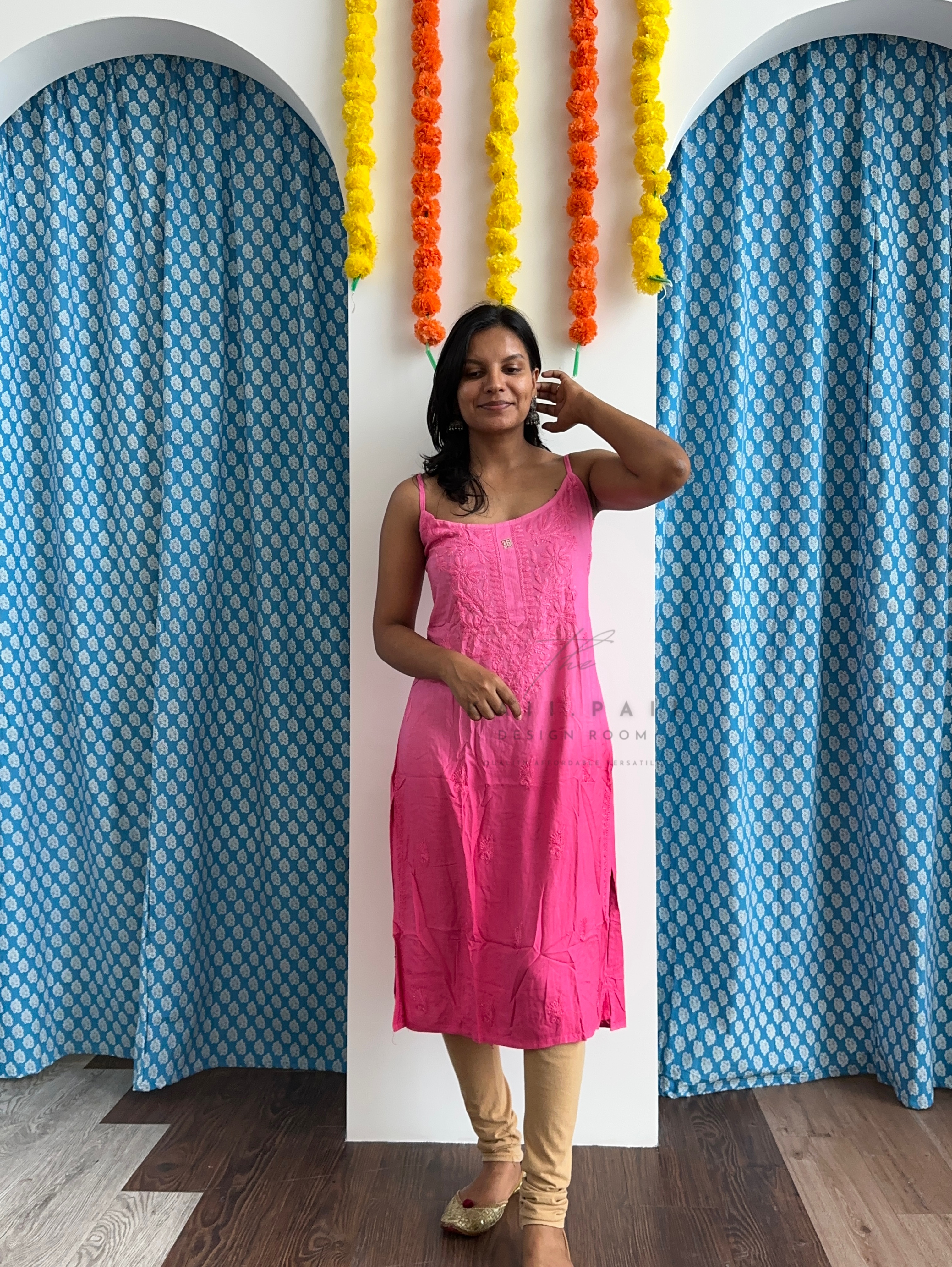 Chikankari Strap Kurti