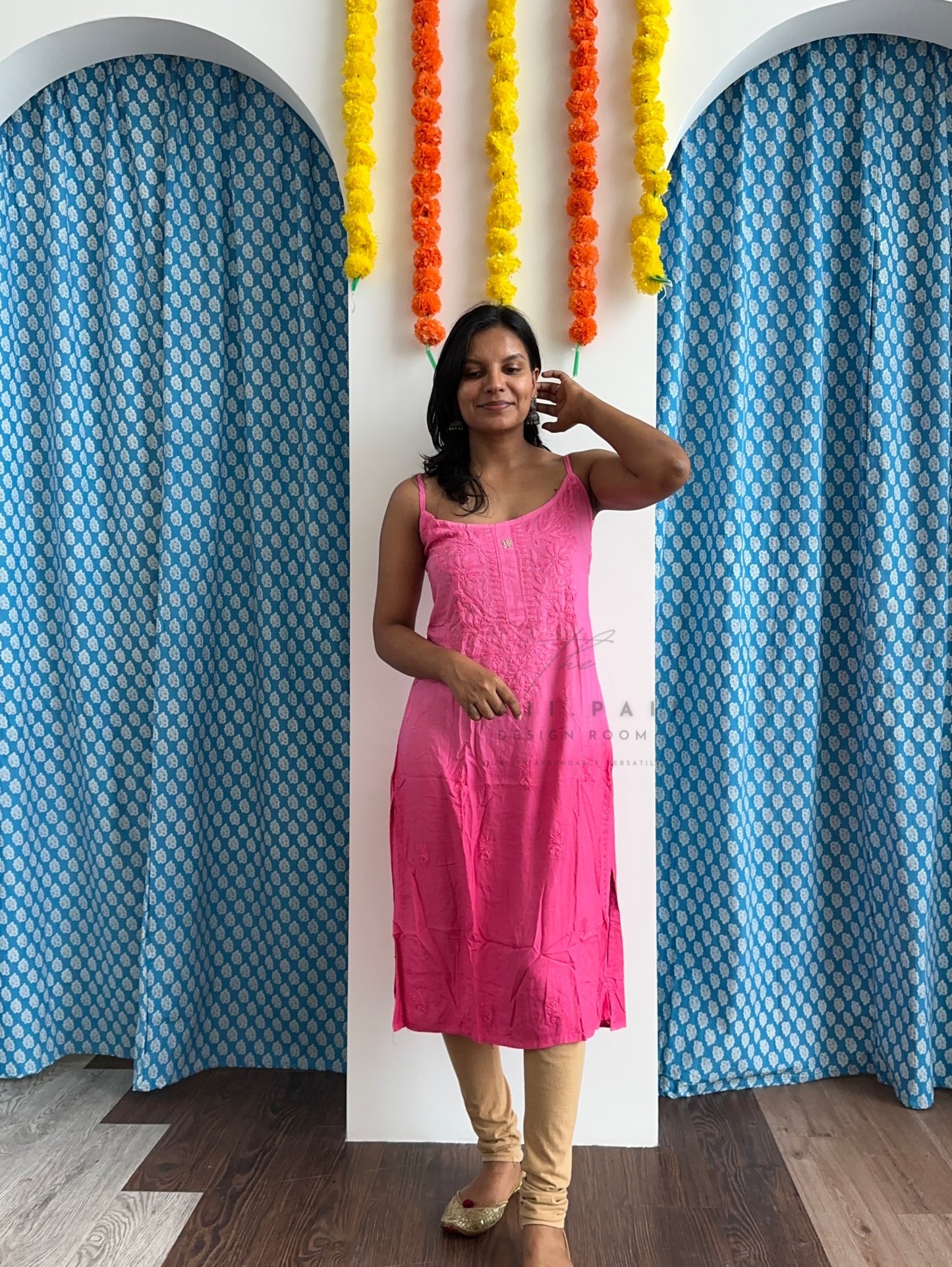 Chikankari Strap Kurti