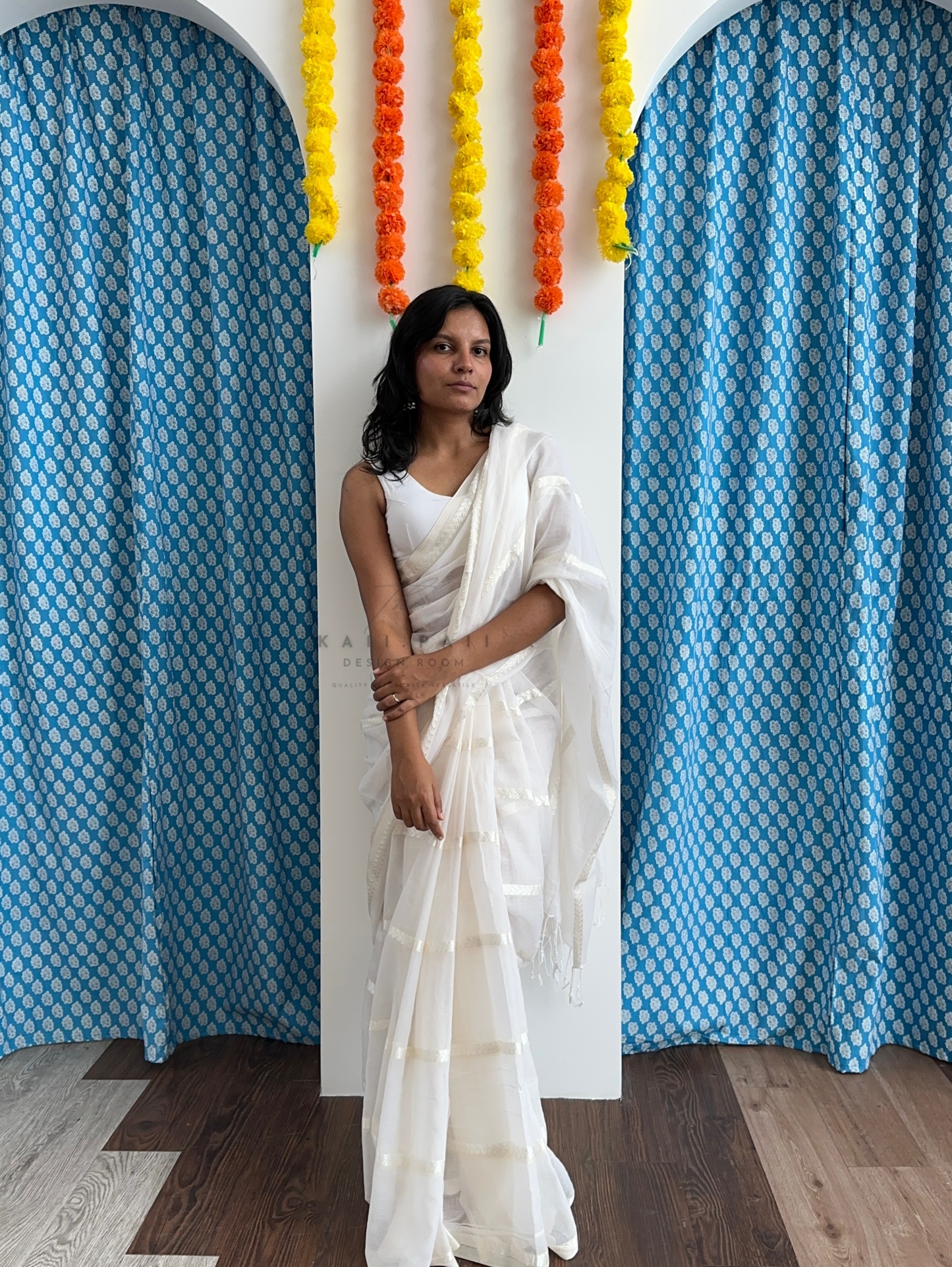 Soft Mul Saree with Threadwork