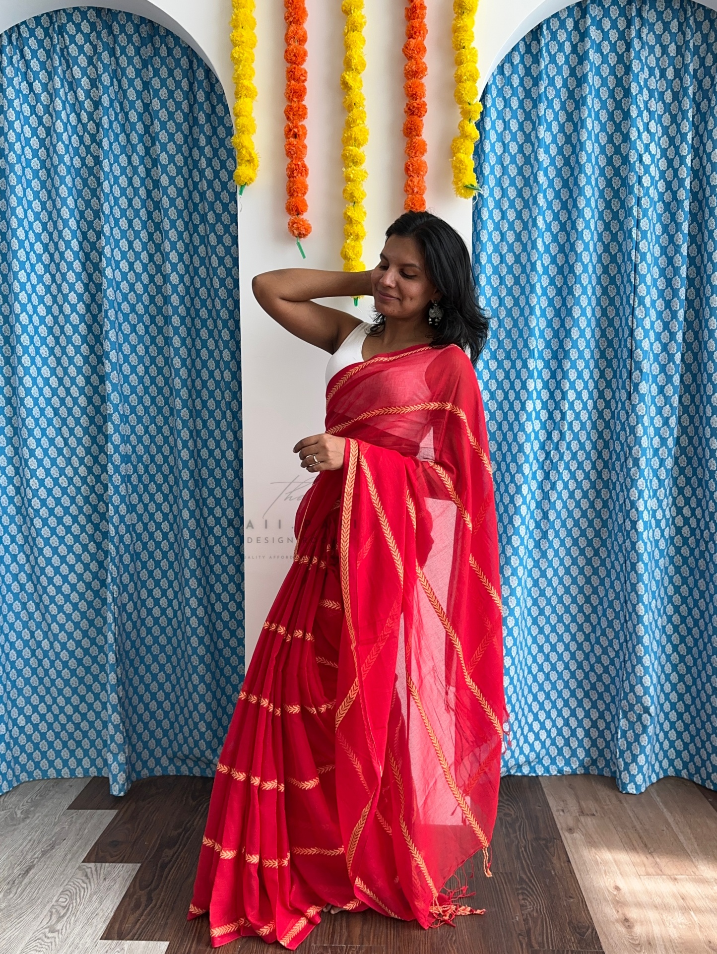 Soft Mul Saree with Threadwork