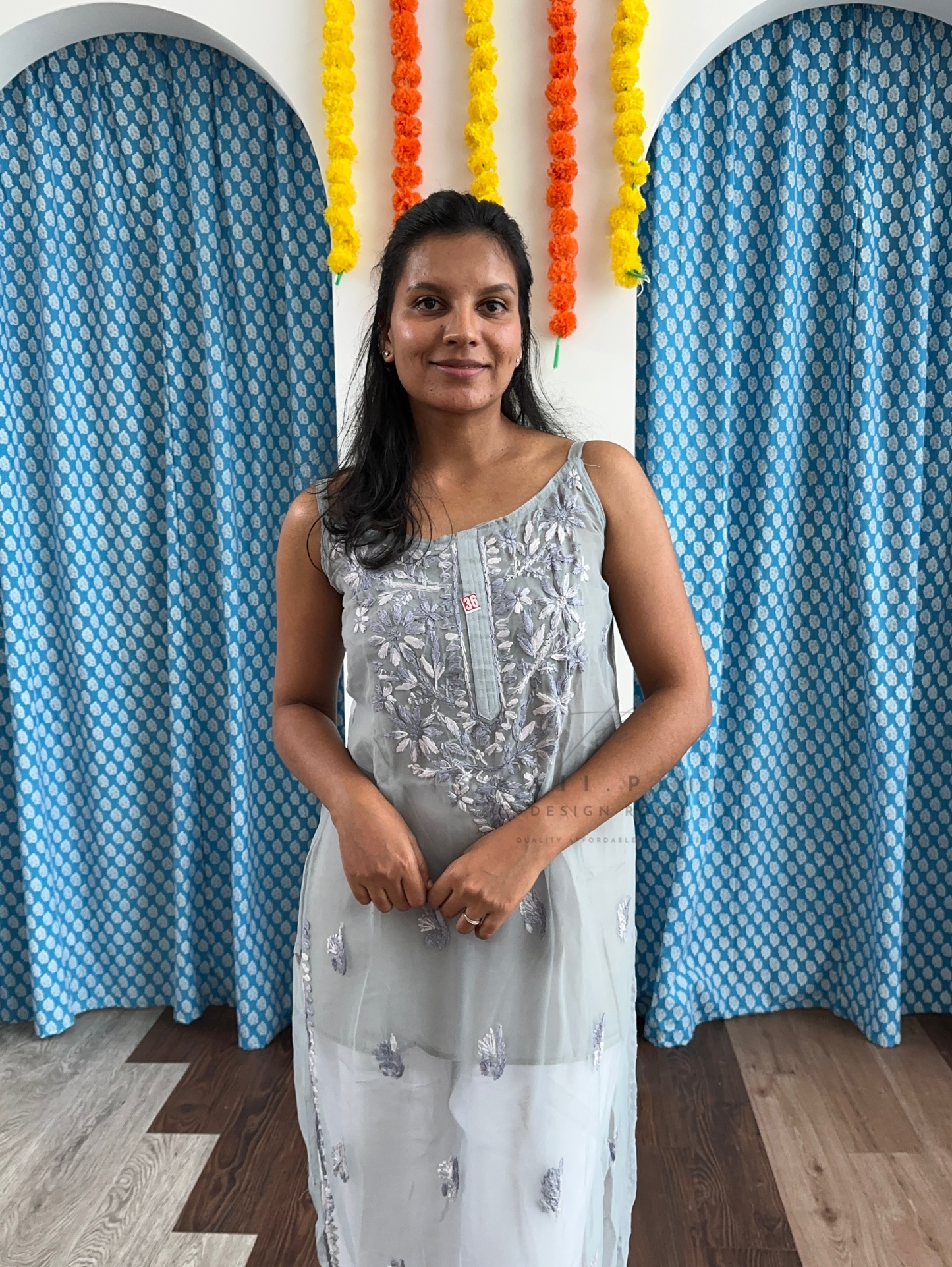 Chikankari Strap Kurti