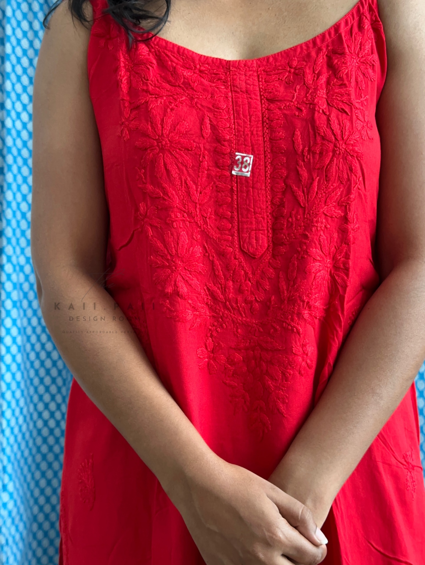 Chikankari Strap Kurti