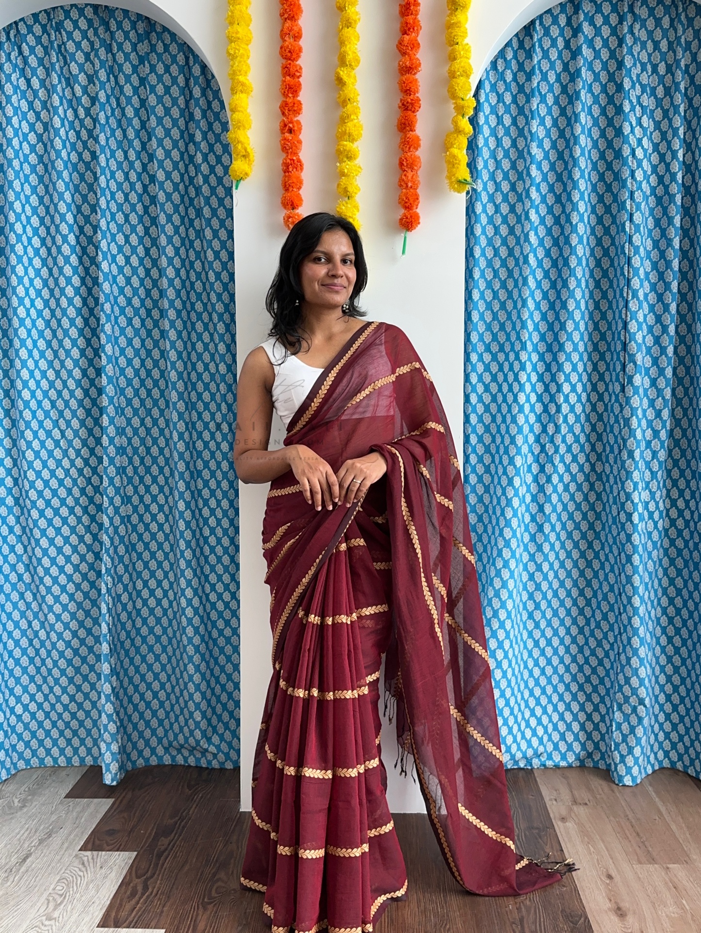 Soft Mul Saree with Threadwork