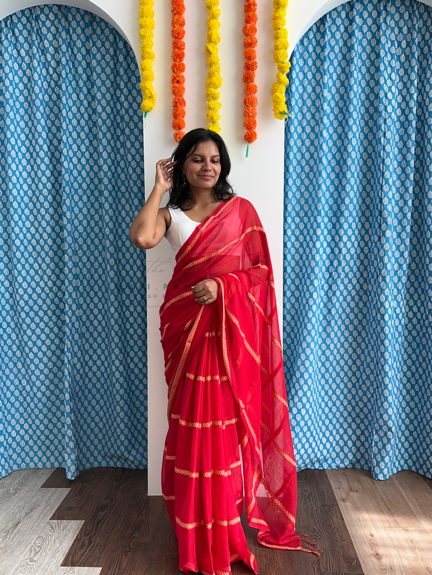 Soft Mul Saree with Threadwork