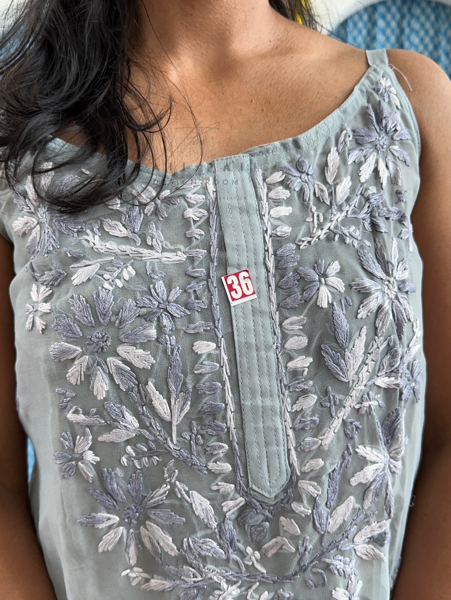 Chikankari Strap Kurti