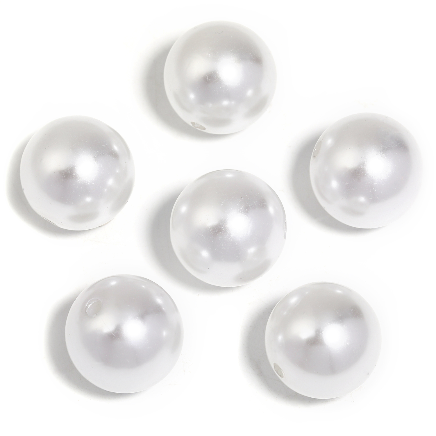 【B7】6mm-20mm holed ABS imitation pearl loose beads pearl DIY jewelry accessories-JPM