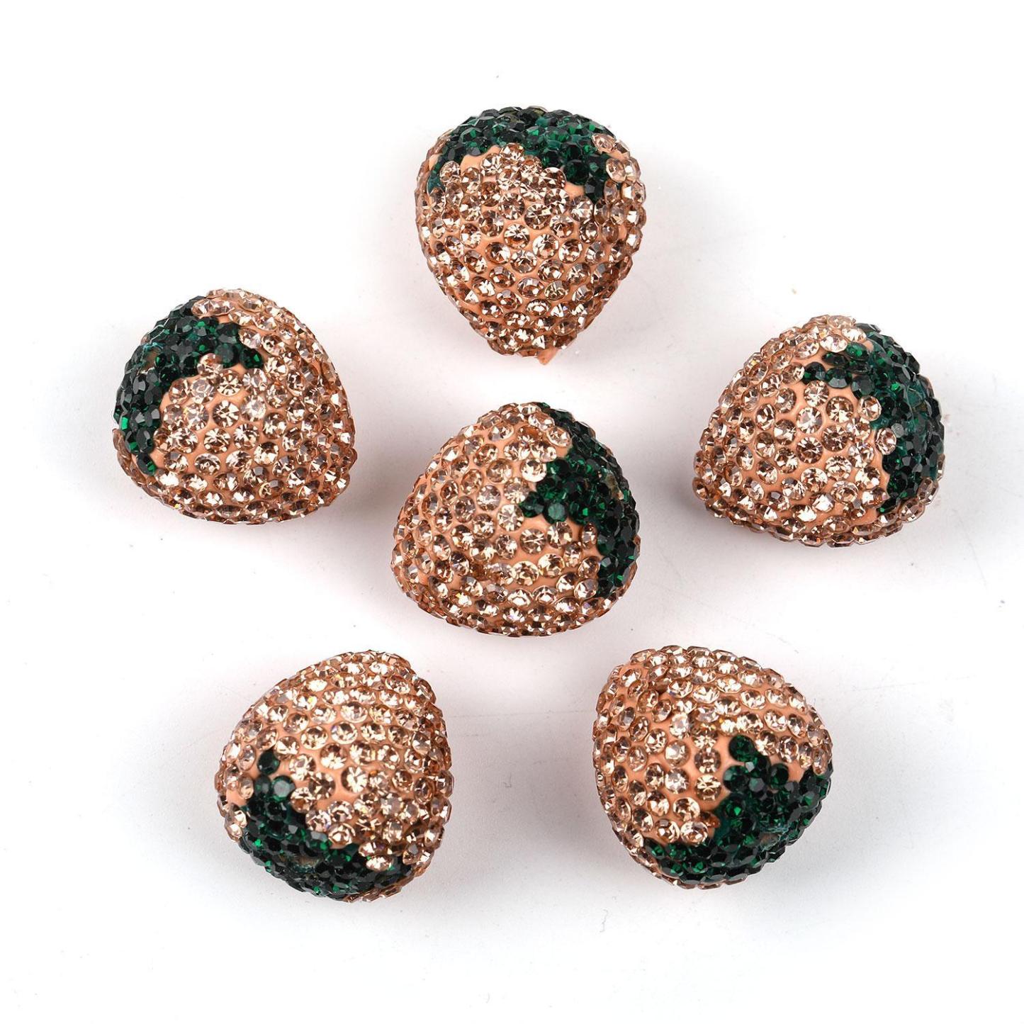 【B96】Qty 20 Fully drilled strawberry beads drill ball strawberry verti