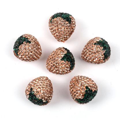 【B96】Qty 20 Fully drilled strawberry beads drill ball strawberry vertical hole loose beads handmade diy