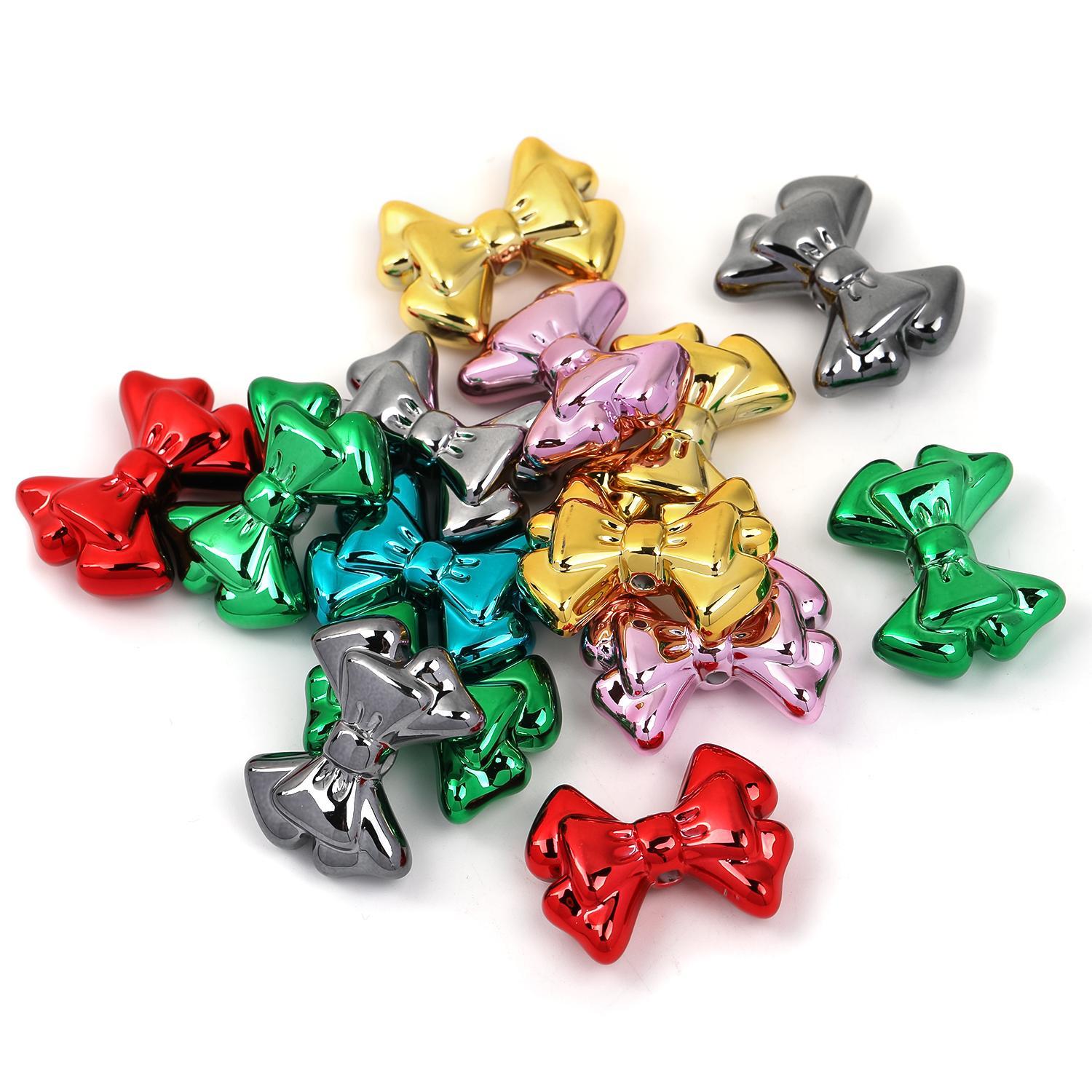 【B103】Metal plating uv butterfly, bowknot, love, earth beads-JPM