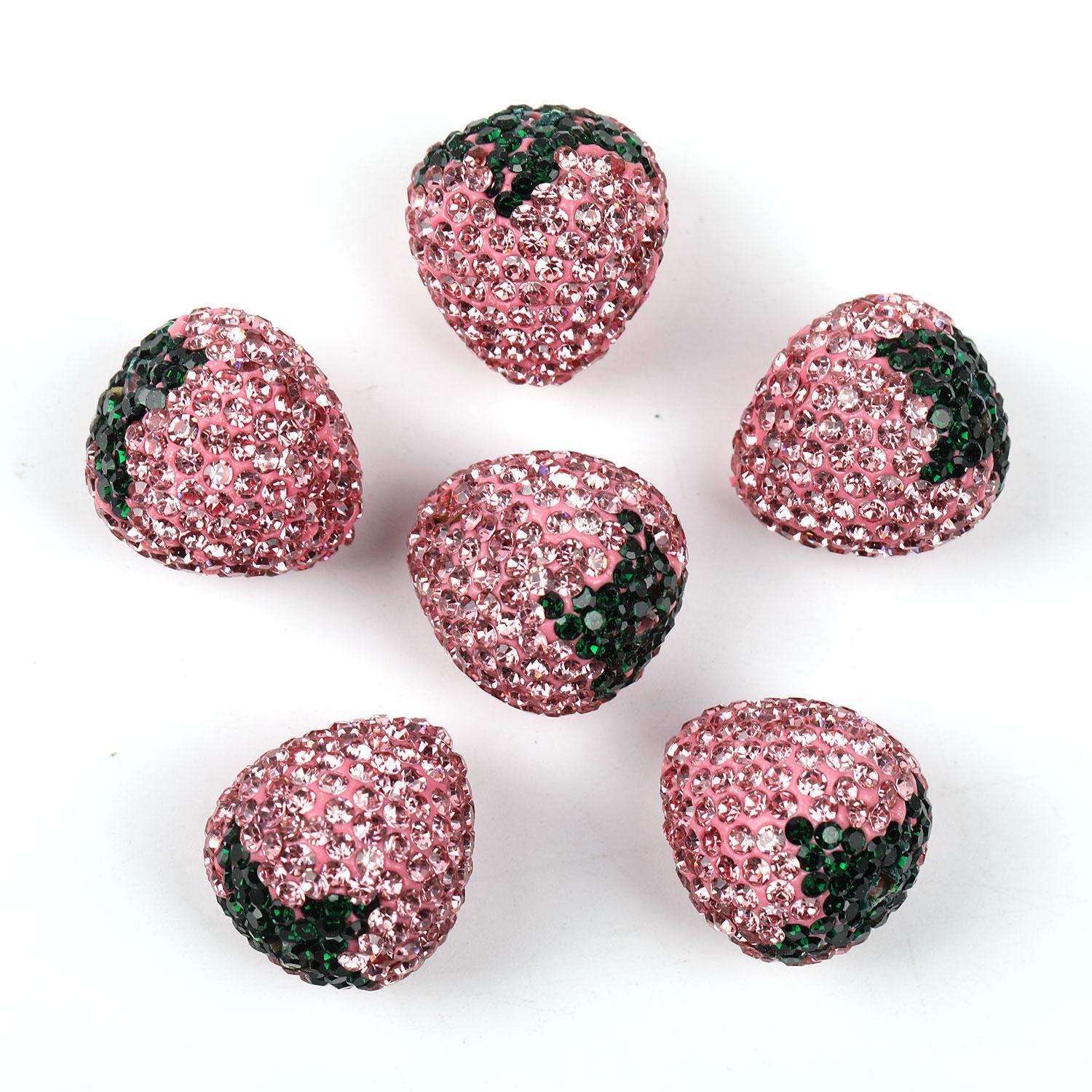 【B96】Qty 20 Fully drilled strawberry beads drill ball strawberry vertical hole loose beads handmade diy