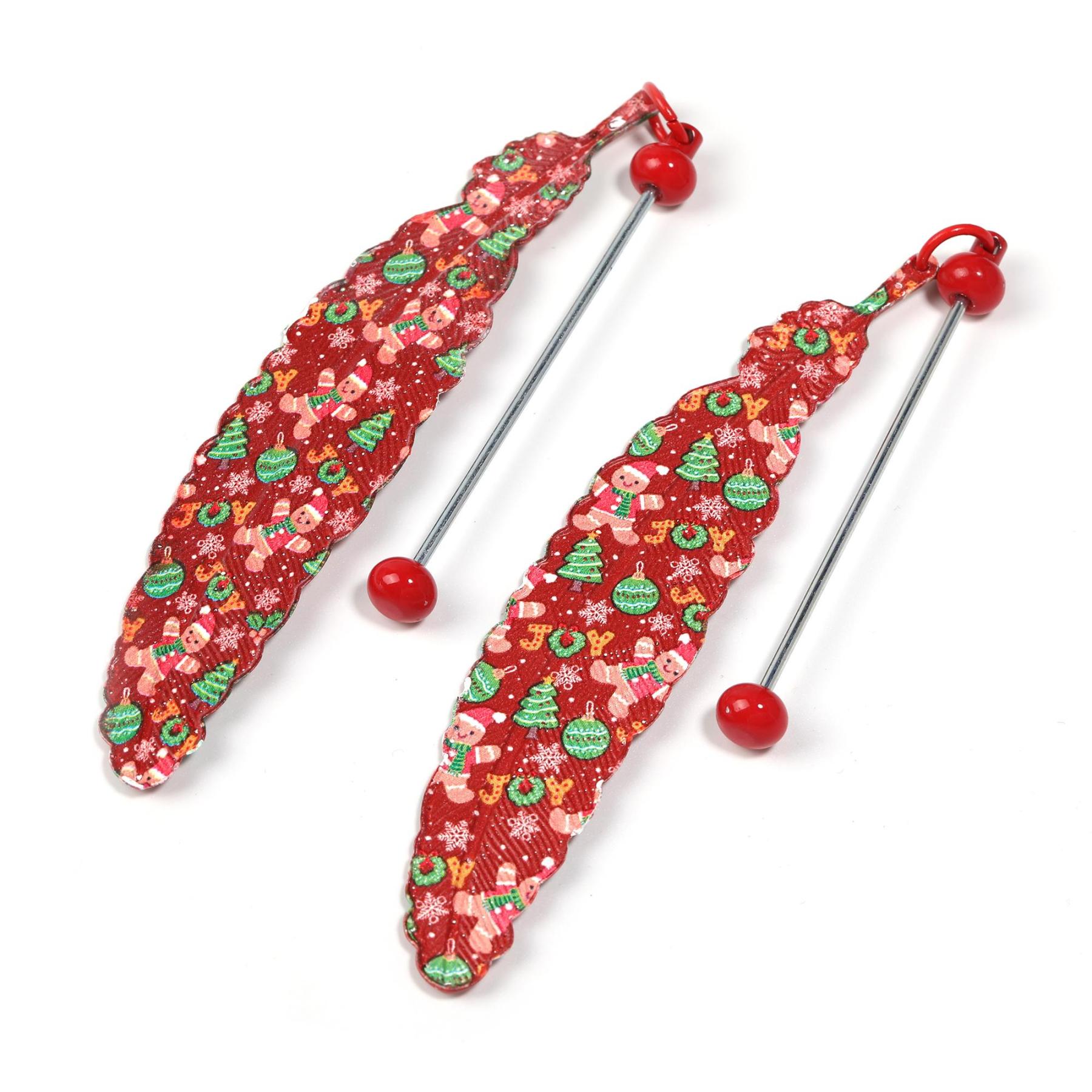 【P166】5pcs  Beadable Bar Feather Bookmark DIY Beaded Bookmark