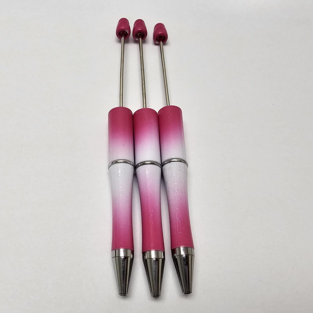 【P1】Beadable Pens Bulk Plastic Bead Ballpoint Pens for DIY 