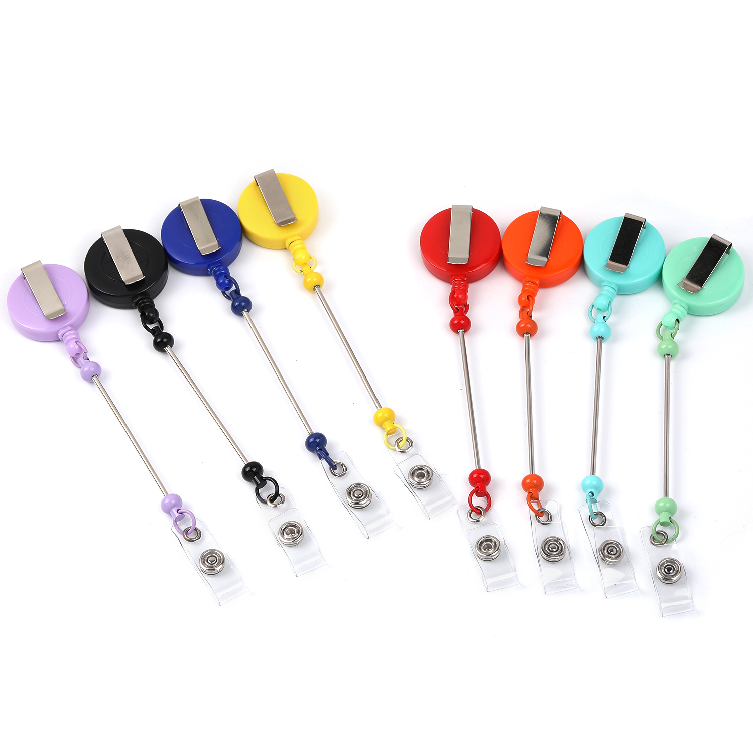 【P100】5Pcs Card sleeve telescopic easy-pull buckle can be DIY beads keychain-JPM