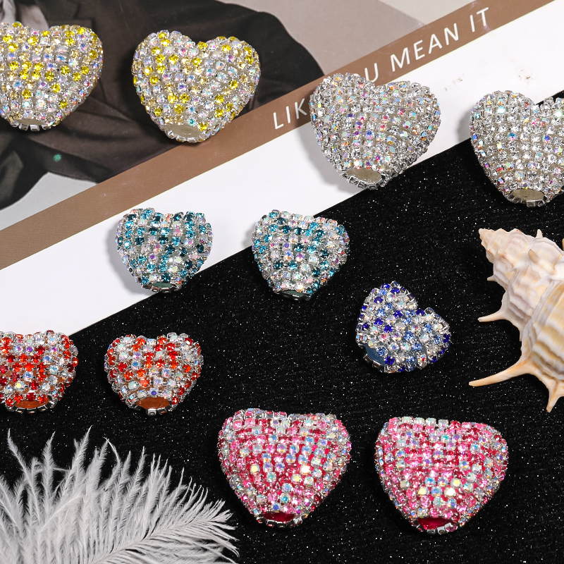 【B114】Vintage Style Sparkling Heart Shape Rhinestone Trinket Jewelry-JPM