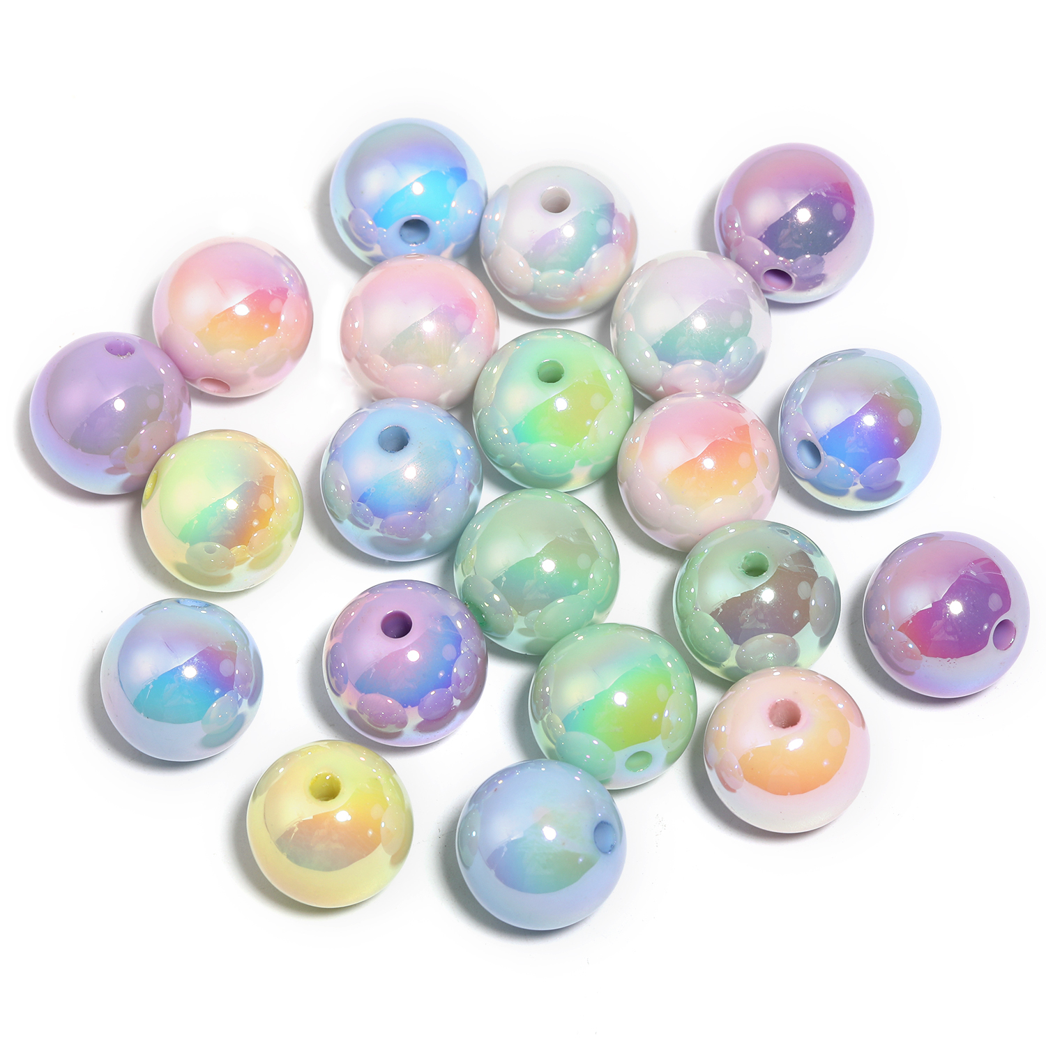 【B152】100pcs  UV light color mixed color beads-JPM