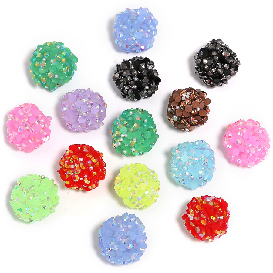 【B160】20pcs Acrylic Rhinestone Gems Pave DISCO Ball Beads for DIY-JPM
