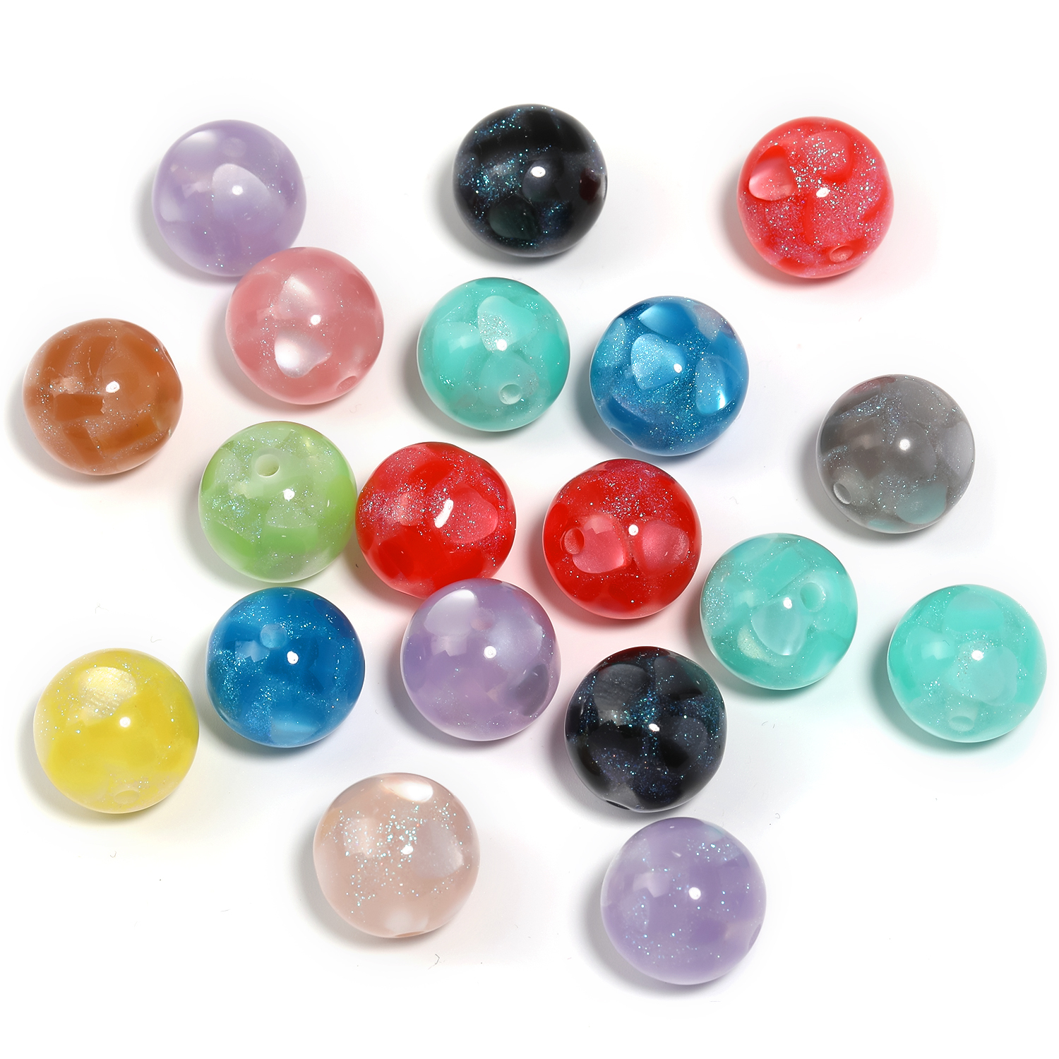 【B161】 50pcs  Multi-color mixing diy beads resin -JPM