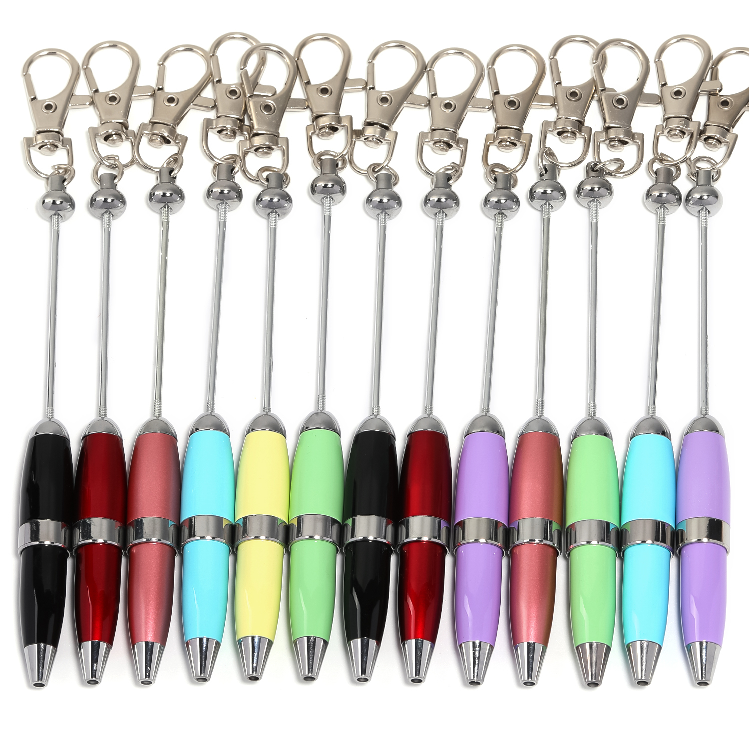 【P170】5pcs  Mini Beadable Keychain Pen DIY -JPM