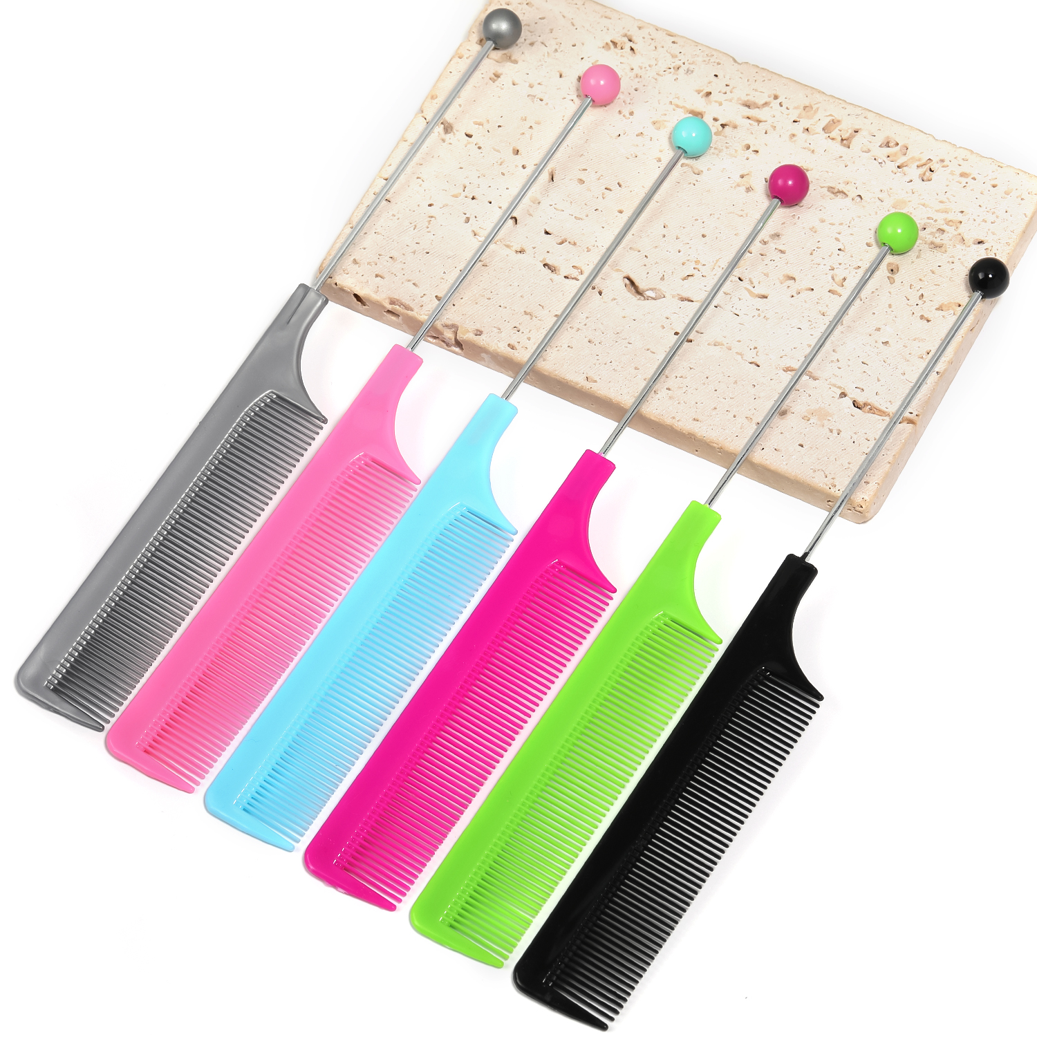【P169】5pcs  Beaded DIY Comb Mixed colors 