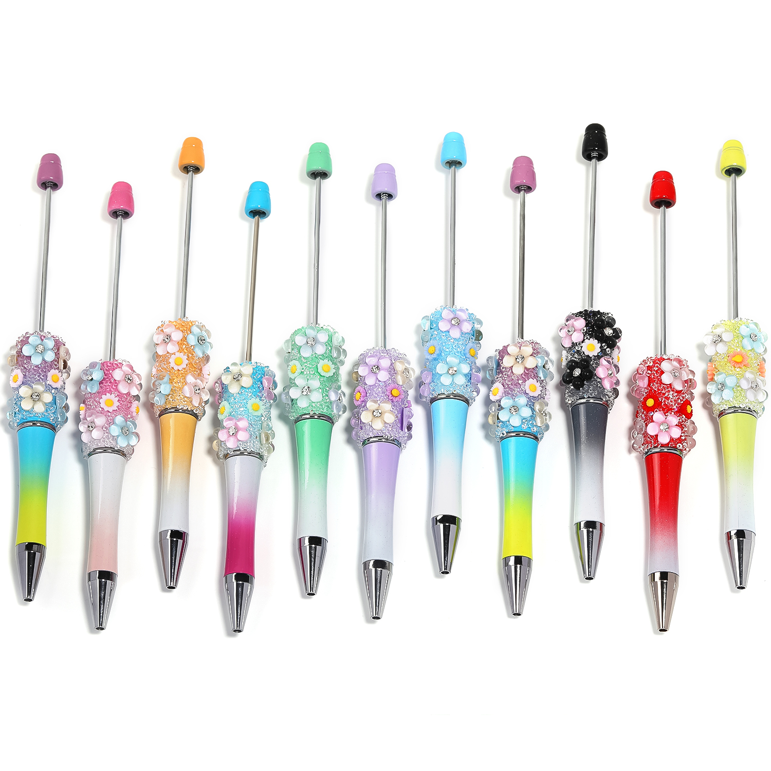 【P182】5pcs Beadable Pens new flower style-JPM