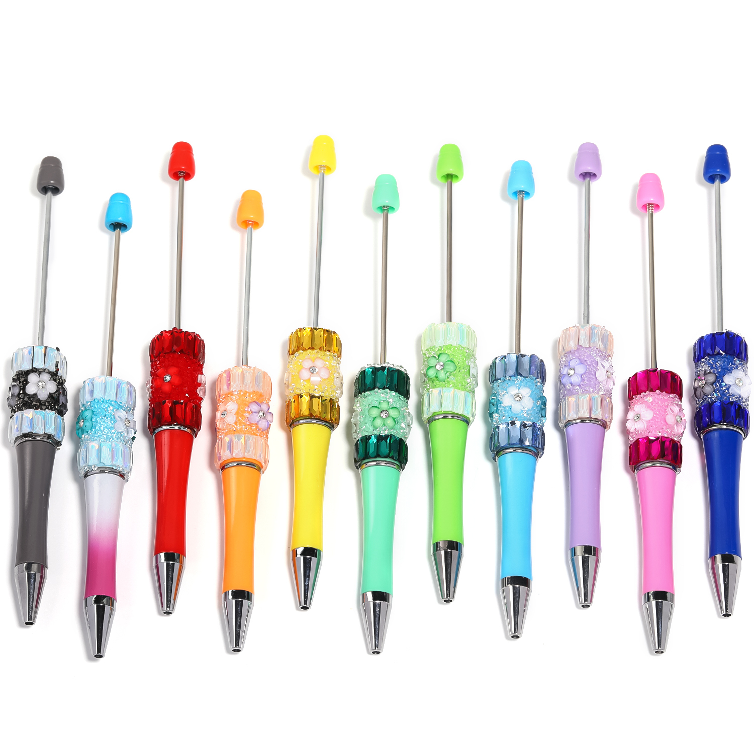 【P181】5pcs Beadable Pens new petal diamond style-JPM