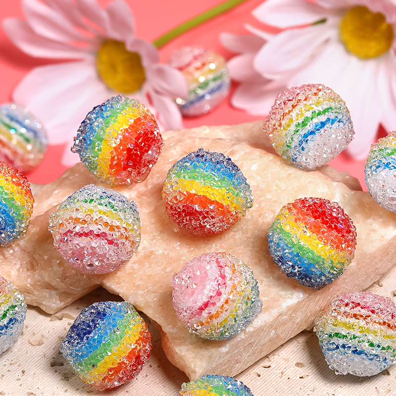 【B221】25pcs rainbow beads-JPM