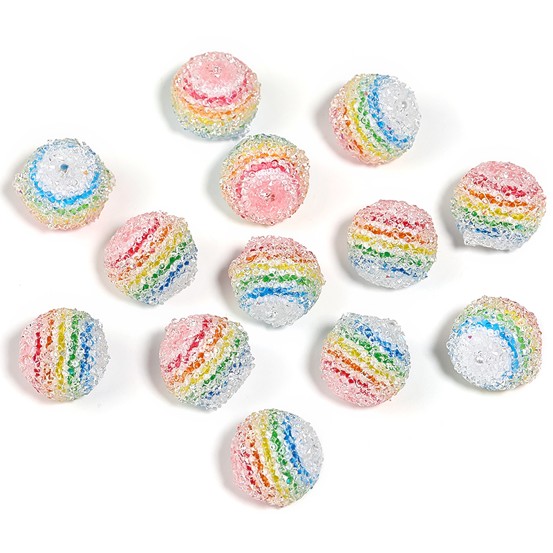 【B221】25pcs rainbow beads-JPM