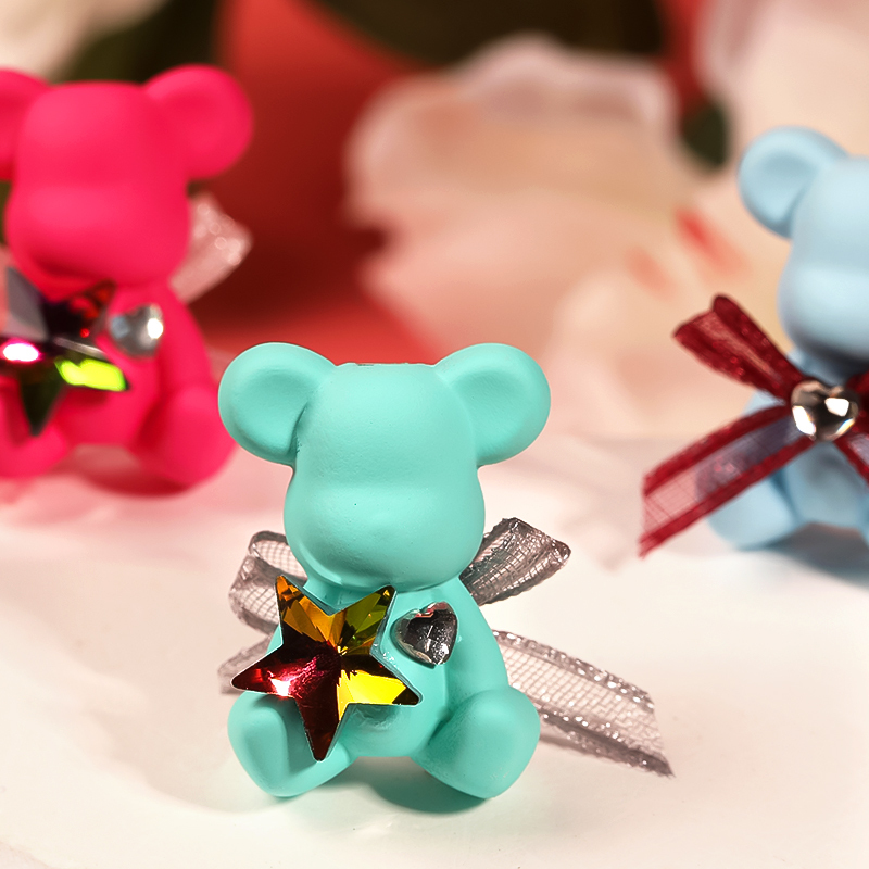 【B110】20pcs New Style Acrylic Teddy Bear Beads With Vertical Hole For Diy Jewelry-JPM