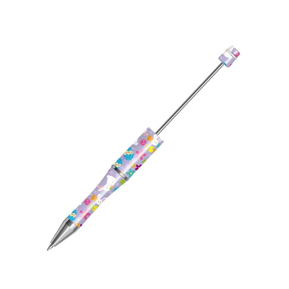 【P1】Beadable Pens Bulk Plastic Bead Ballpoint Pens for DIY 