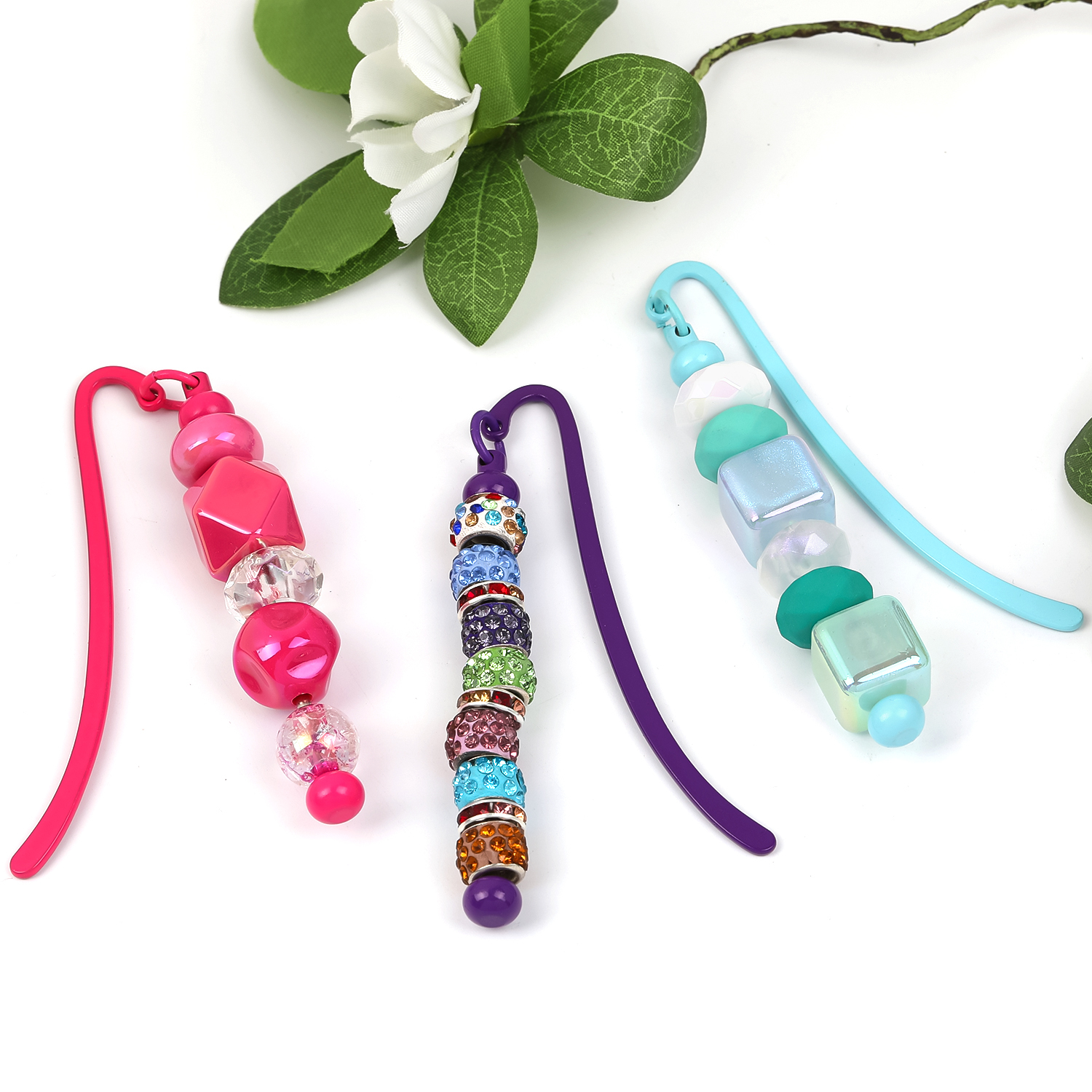 【P99】5pcs  New diy metal beaded bookmarks for children and students -JPM
