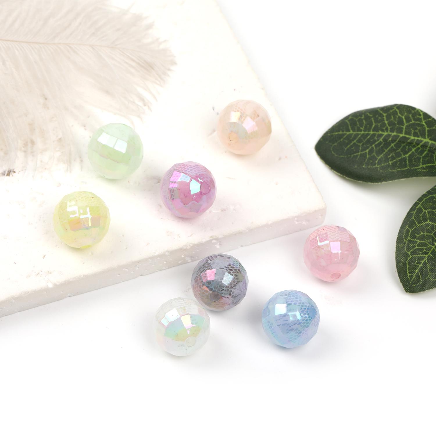 【B30】 100pcs 16mm lace printed beads round beads diy handmade-JPM