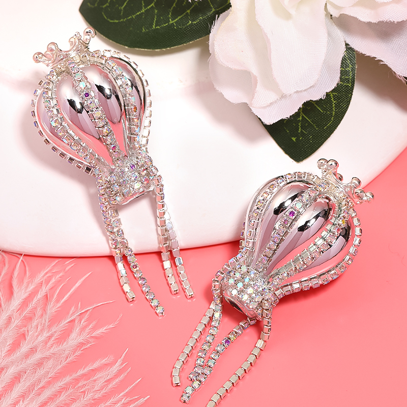 【B120】 10Pcs Plated Color Crown Hot Air Balloon DIY Acrylic Beads-JPM