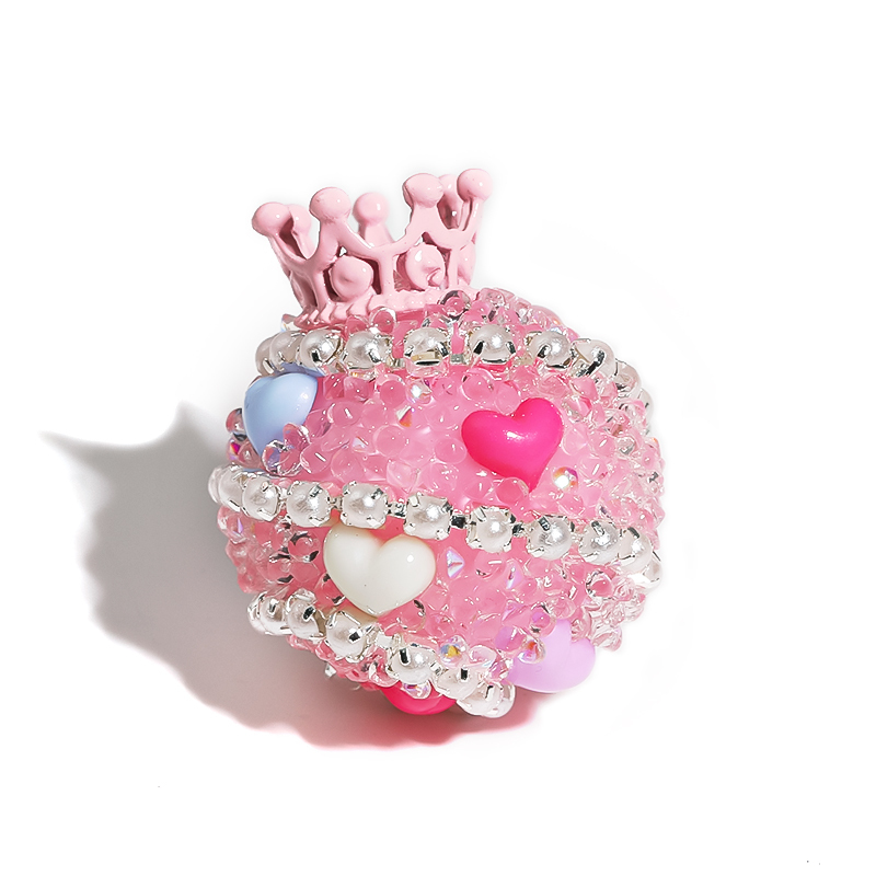 【B117】10pcs  Crown Acrylic Sugar Beaded Pens  sugar beads  Diy Rhinestone Beads with pearl -JPM